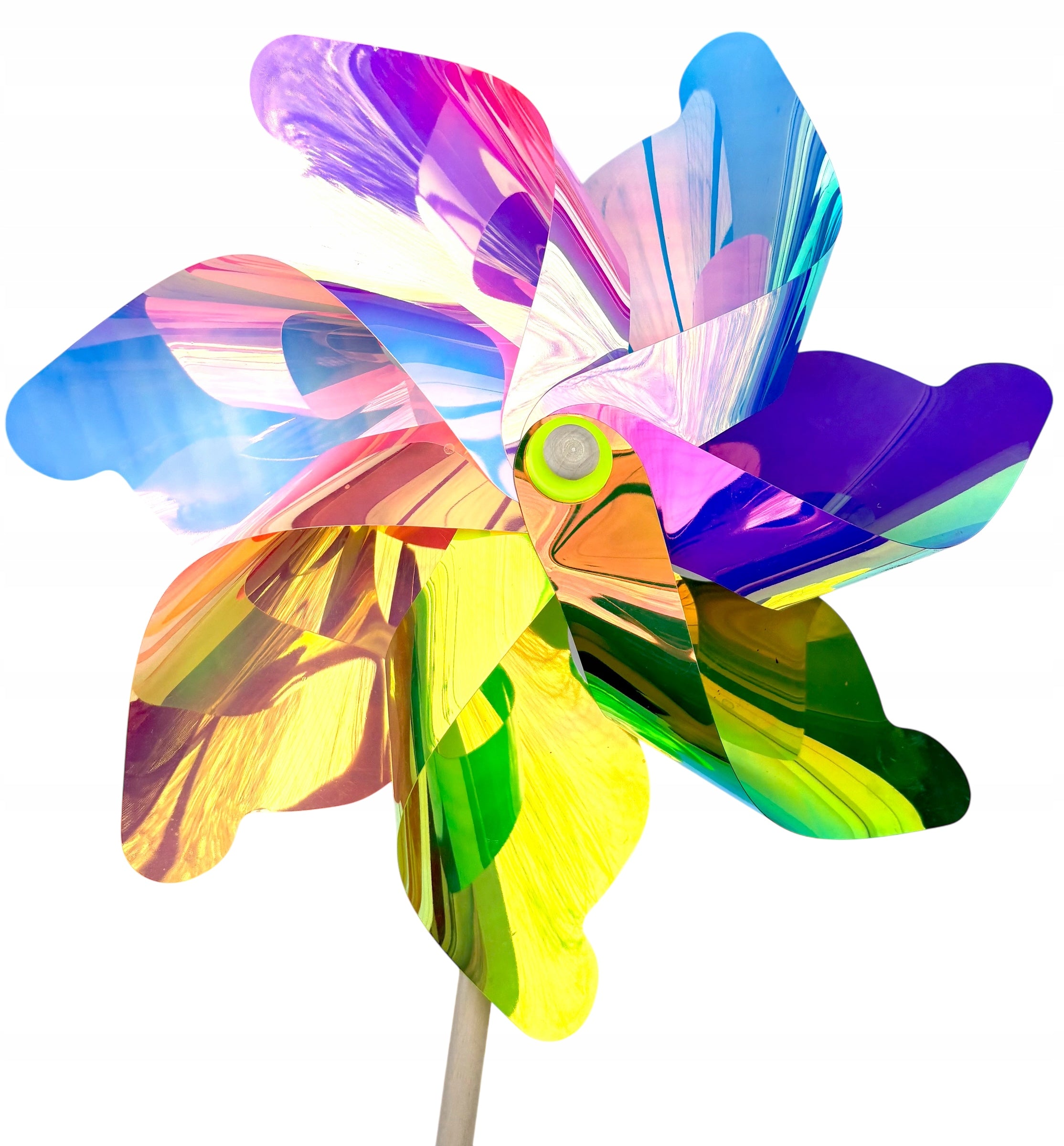 Windmill large 110 cm colorful holographic windmill for wooden garden. Manufacturer code 006