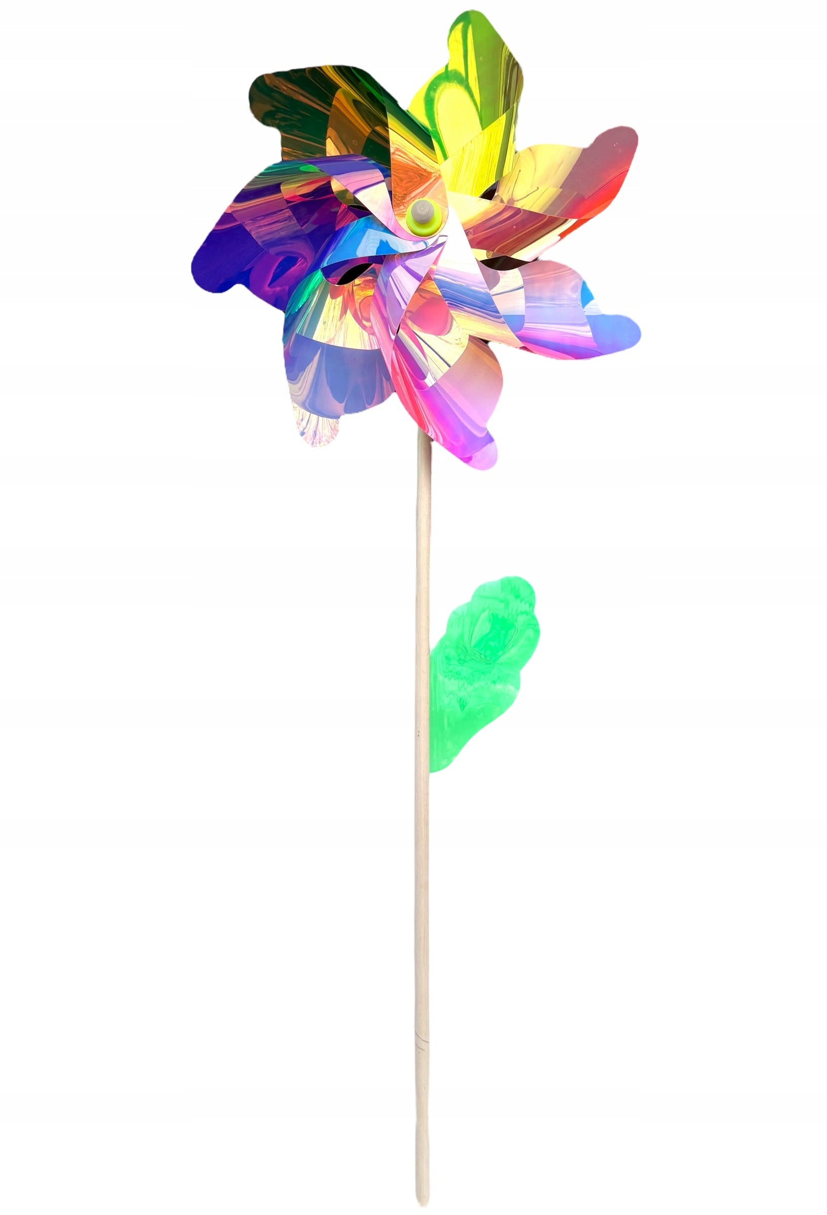 Windmill large 110 cm colorful holographic windmill for wooden garden. Packaging status original