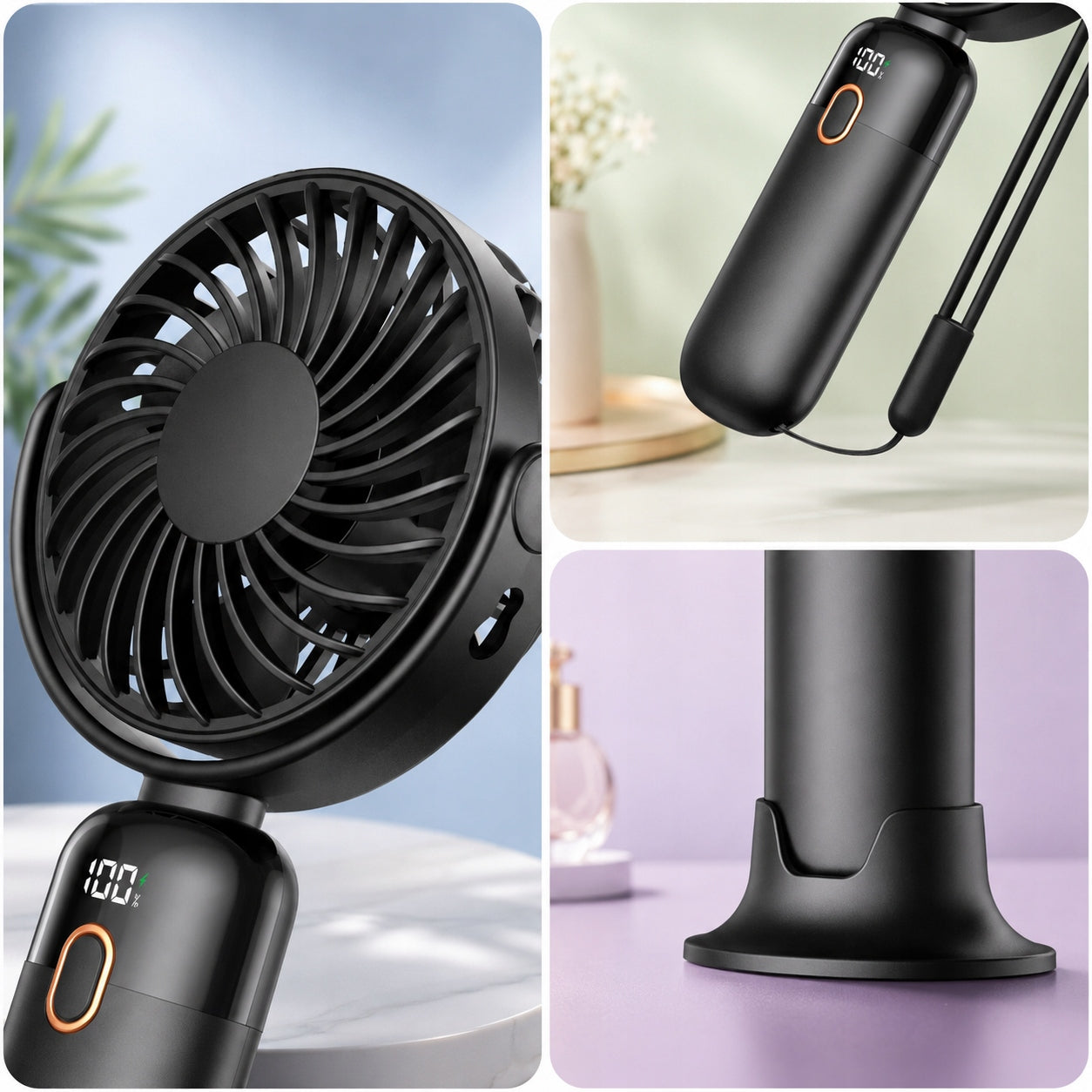 Windmill quiet mini fan portable desk cooling TOPK usb black Model K70