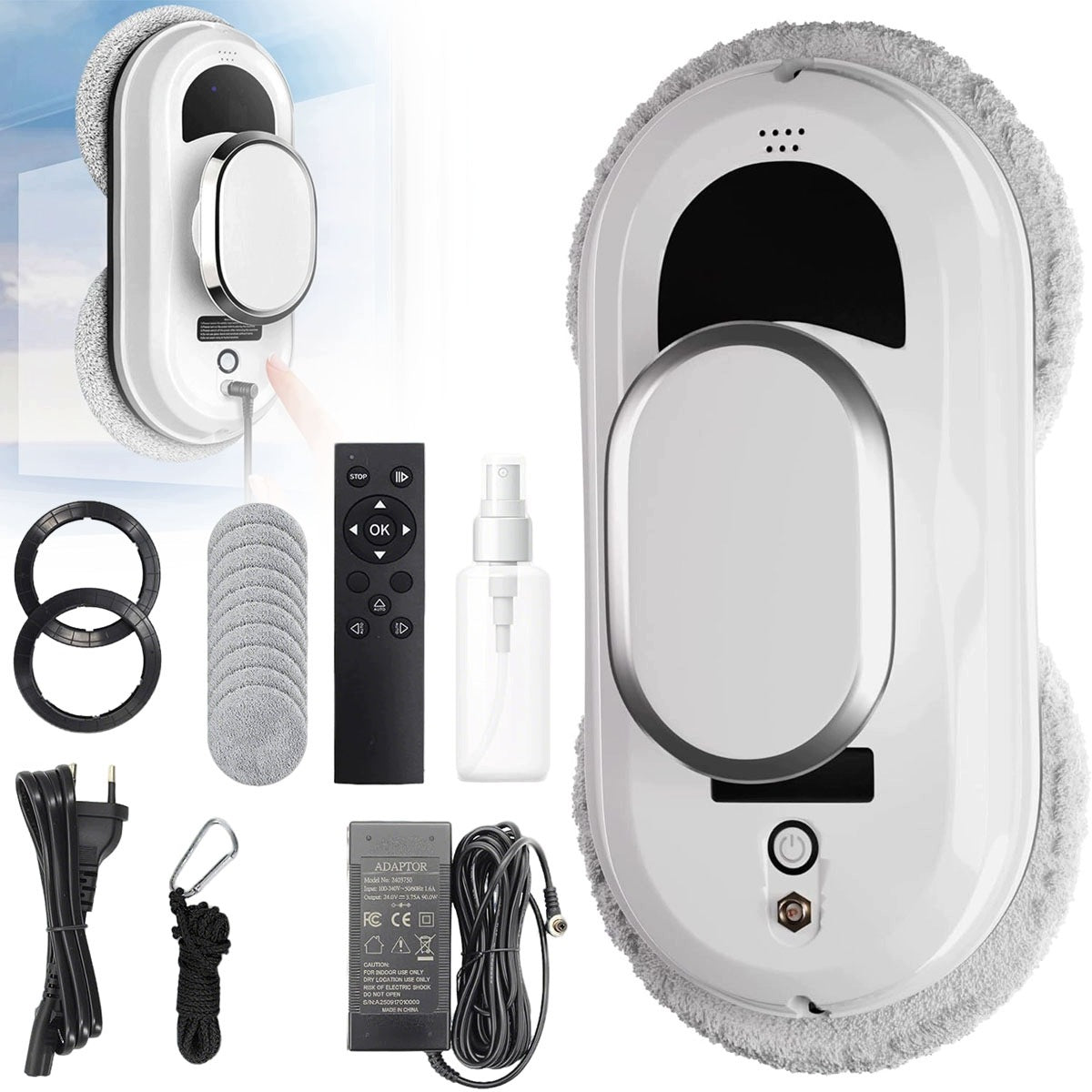 Window Cleaner Robot 5600kPa Pollen and Dust Washer Set XXL 10 Wipes