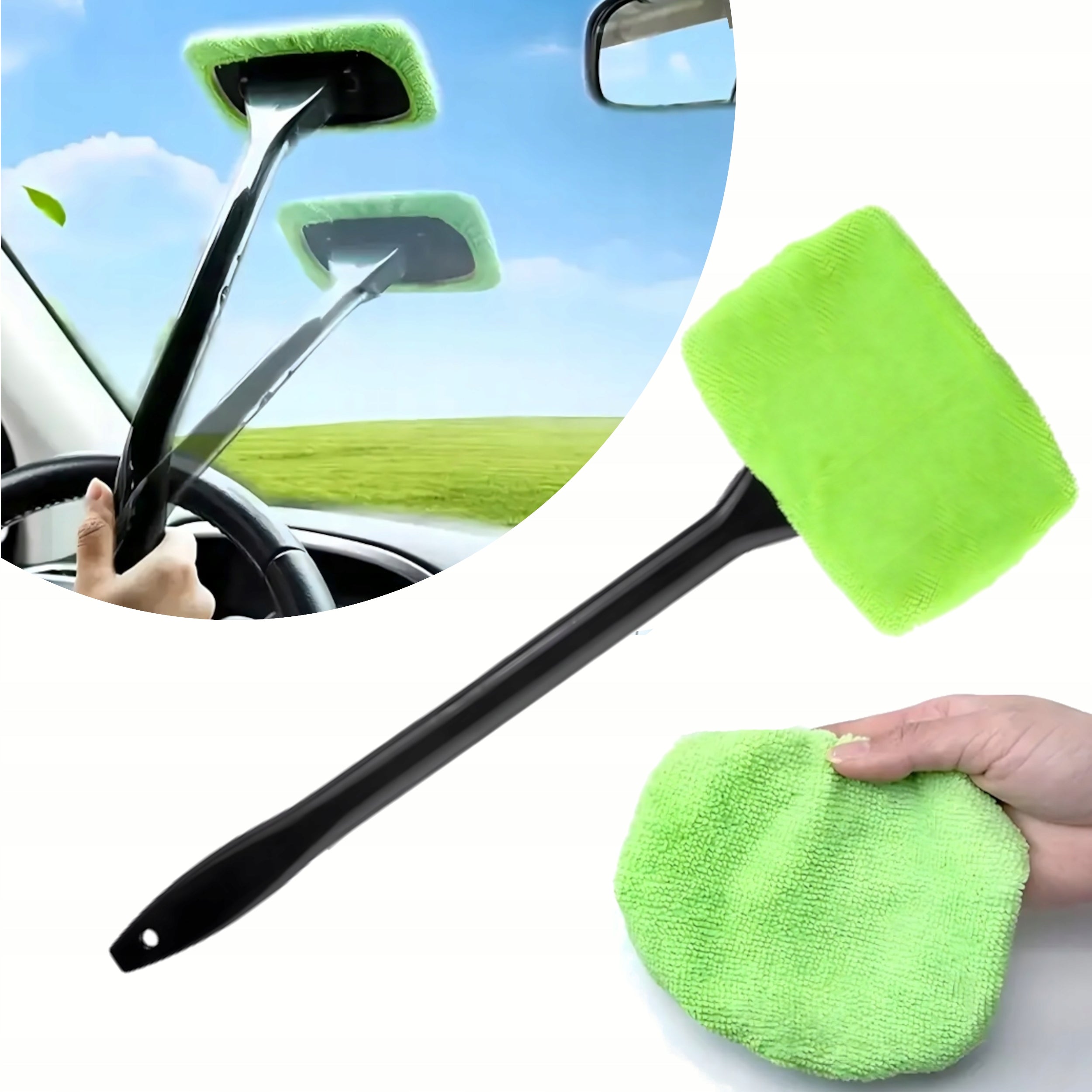 Window Glass Washer Microfiber Glass Mirrors Long For Car Home