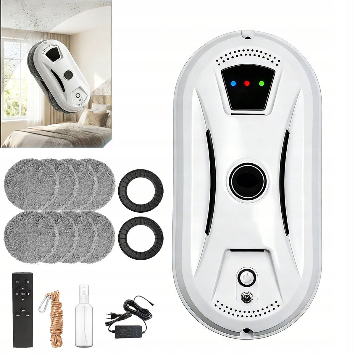 Window Washer Robot 5600 Pa CLEAN WINDOWS WITHOUT STREAKS Set for Spring Pilot