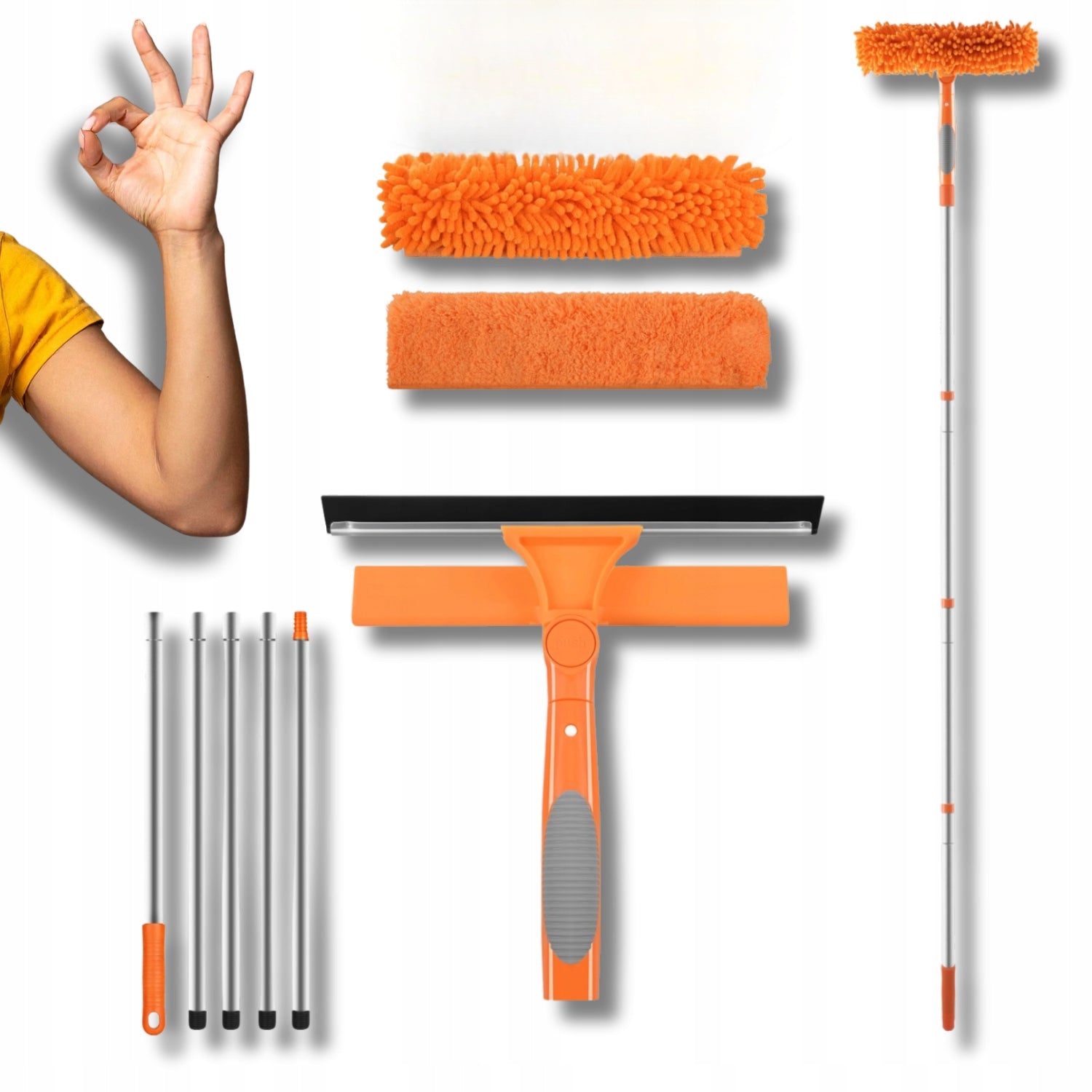 Window Washer Telescopic Squeegee 1,8m Window Washing Panels Brush 3in1 Model 604483642