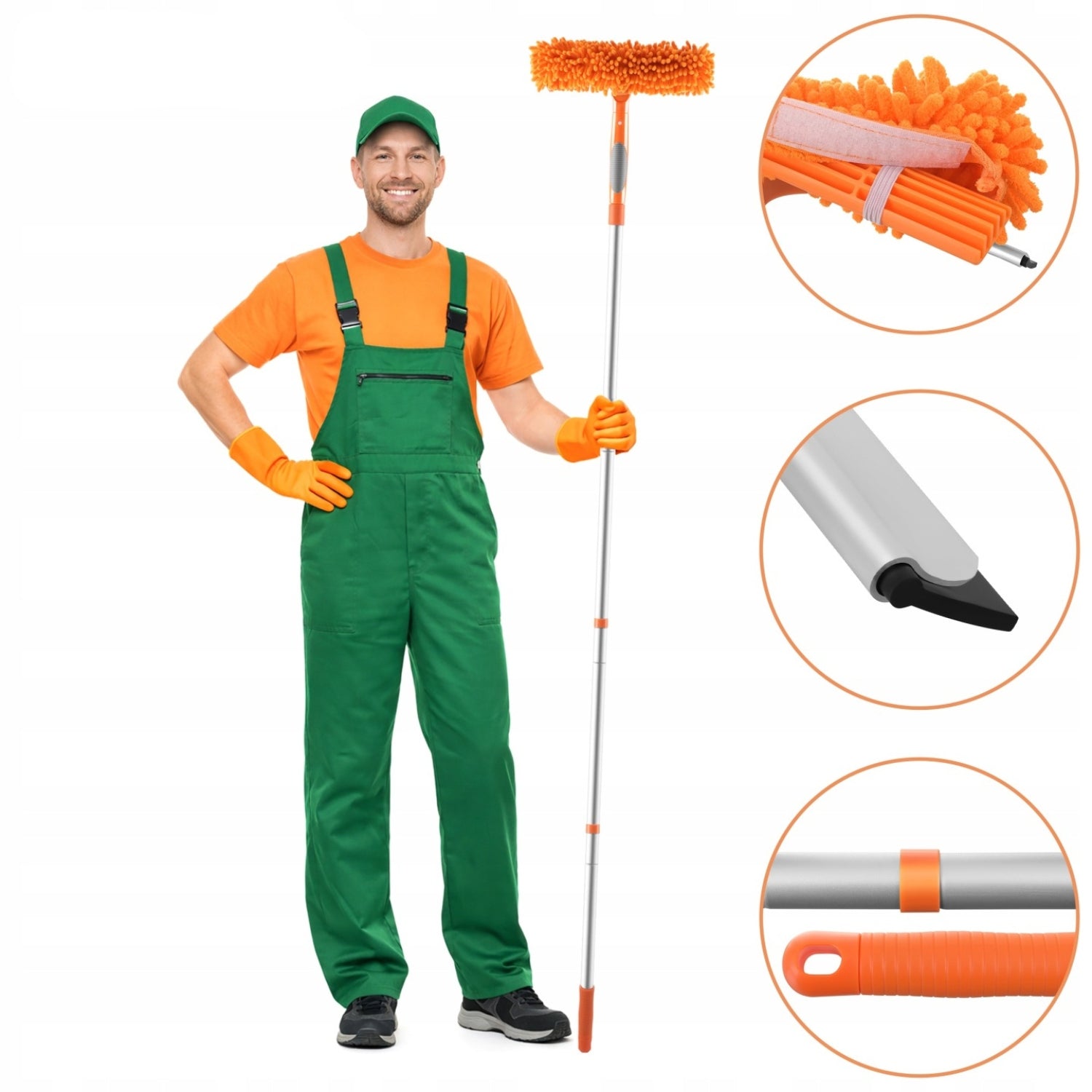 Window Washer Telescopic Squeegee 1,8m Window Washing Panels Brush 3in1 Power 0 W
