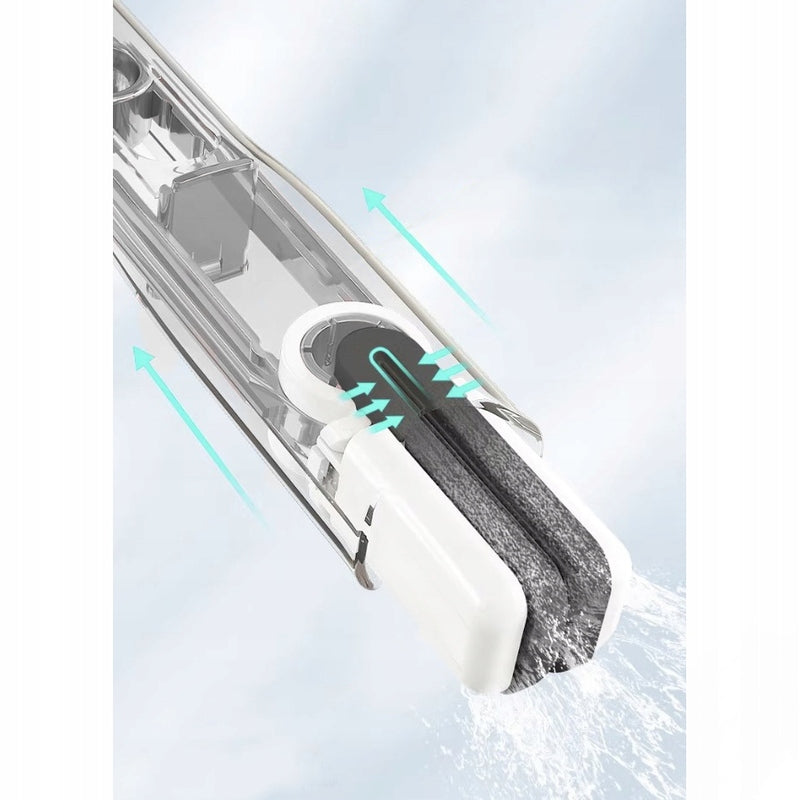 Window cleaning mop - precise, lightweight, with one finger extrusion system