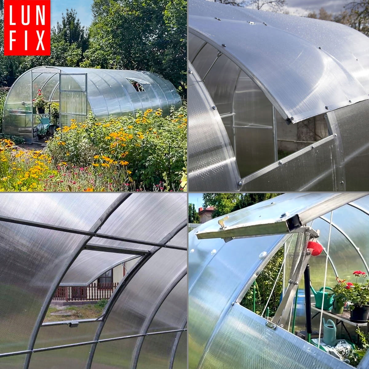 Window for greenhouse Lun Fix with roof tunnel cross section 1 pc. Length 0.64 m