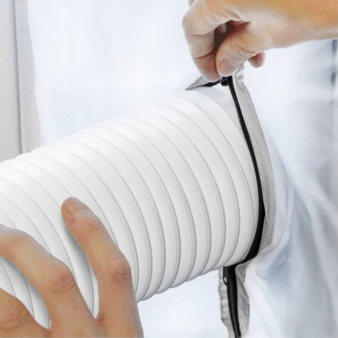 Window seal for portable air conditioner 4 m universal for 2 pipes Dominant color white