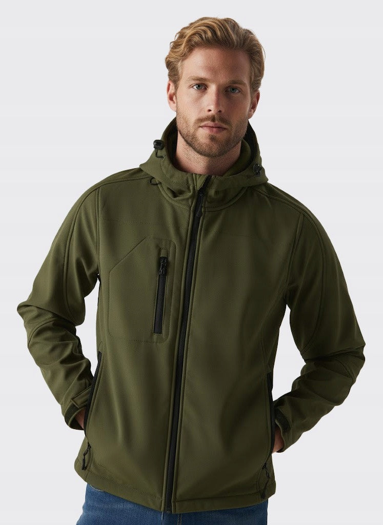 Windstorm Hooded Softshell Fishing Jacket with Embroidery Various Milita Designs Brand no brand