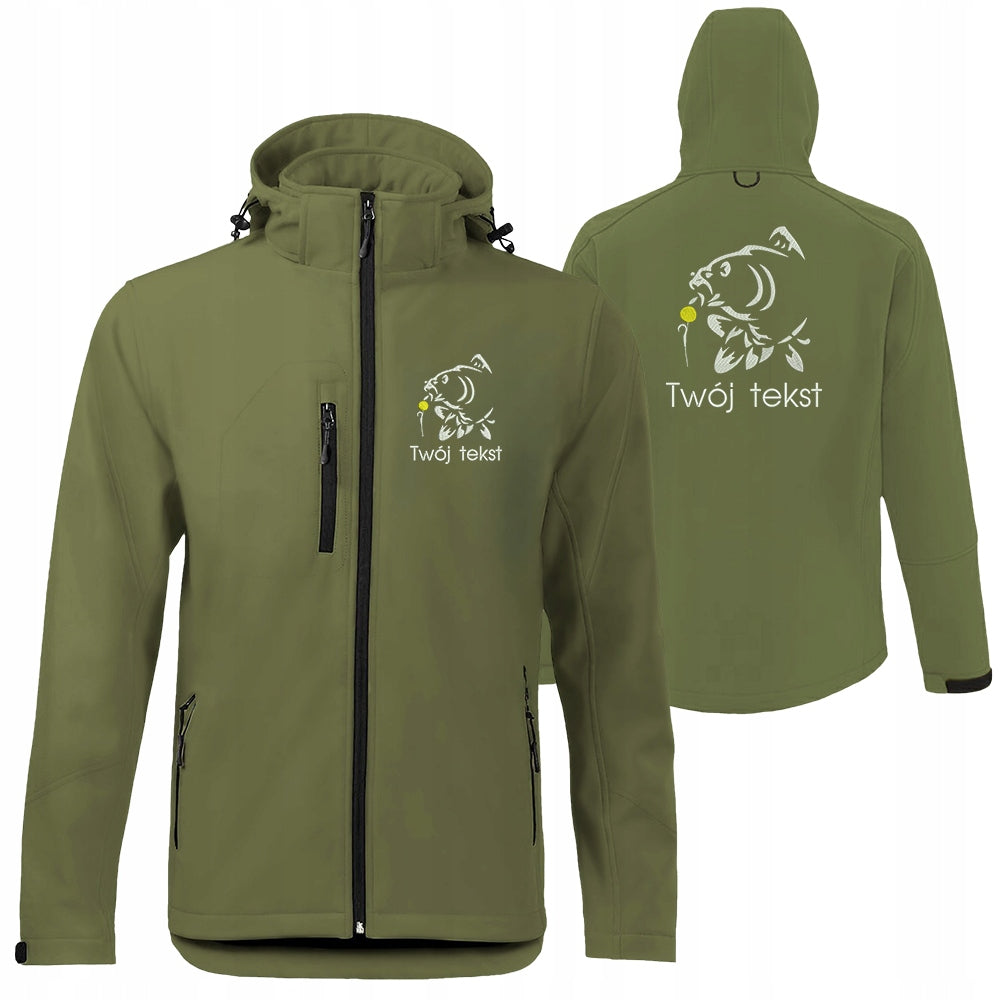 Windstorm Hooded Softshell Fishing Jacket with Embroidery Various Milita Designs