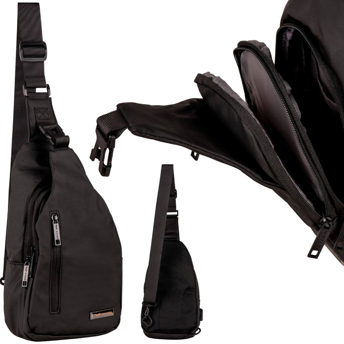 Wings backpack/bum bag urban black
