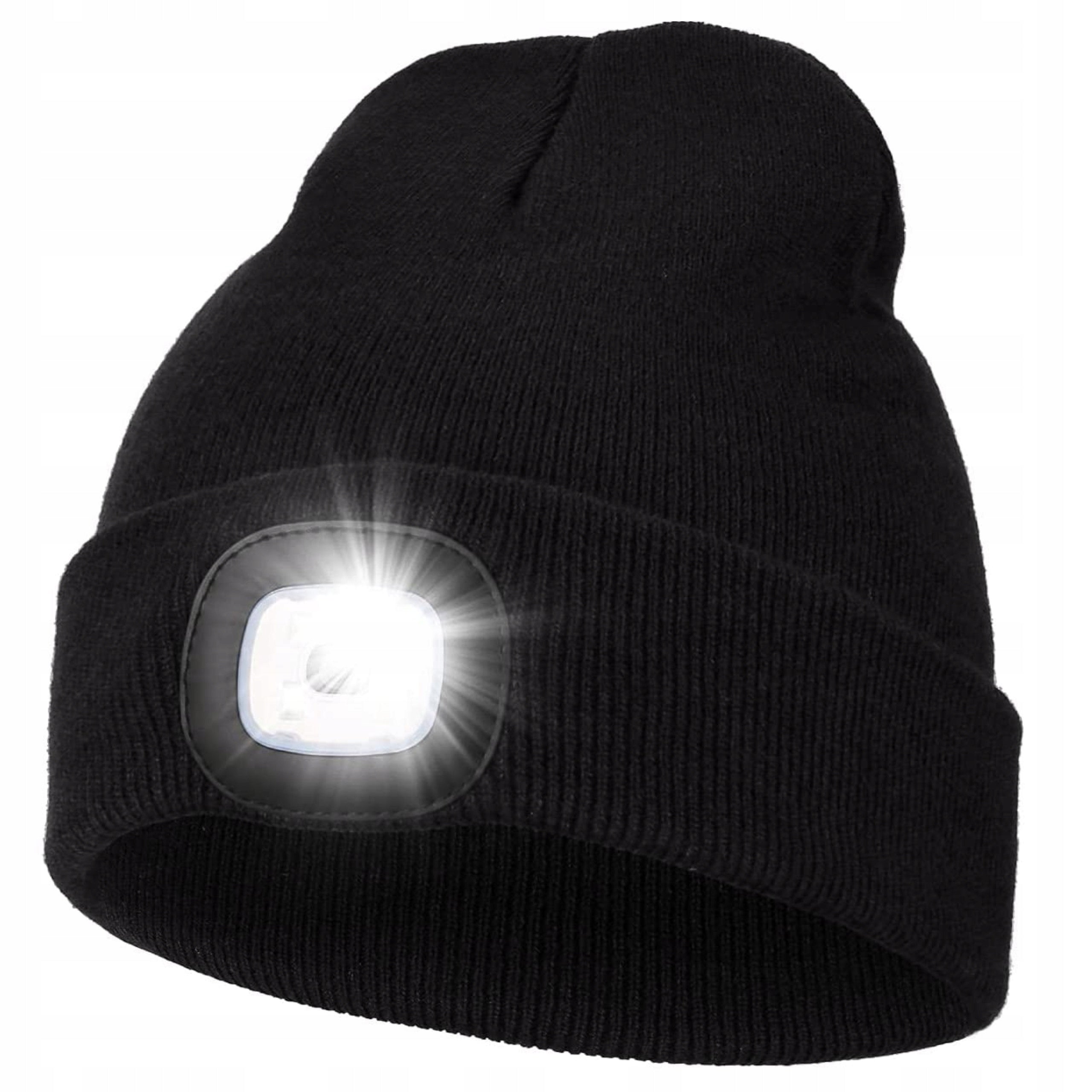 Winter Warm Cap with Flashlight LED Lamp USB Charging 3Light Modes Model CCZLB