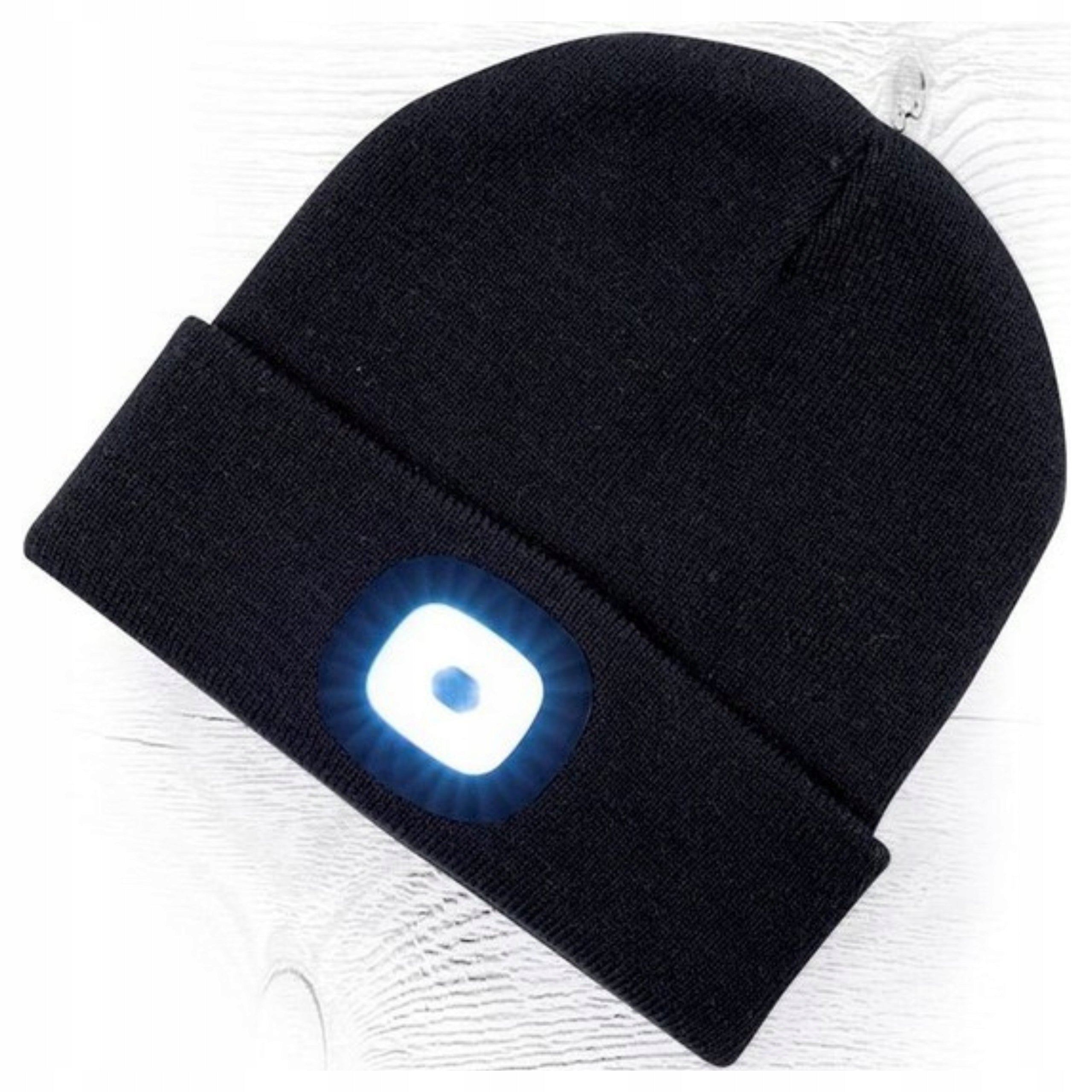 Winter Warm Cap with Flashlight LED Lamp USB Charging 3Light Modes
