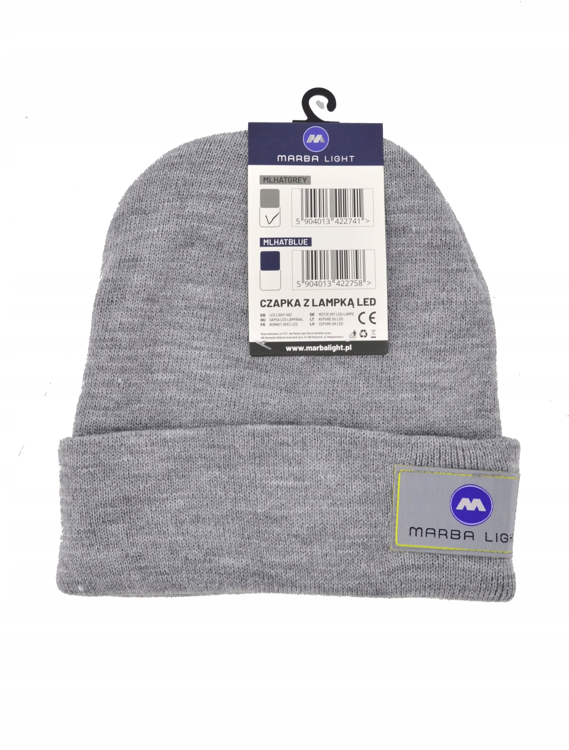 Winter hat Marba Light MLHATGREY grey r. universal WITH LED FLASHLIGHT EAN (GTIN) 5904013422741
