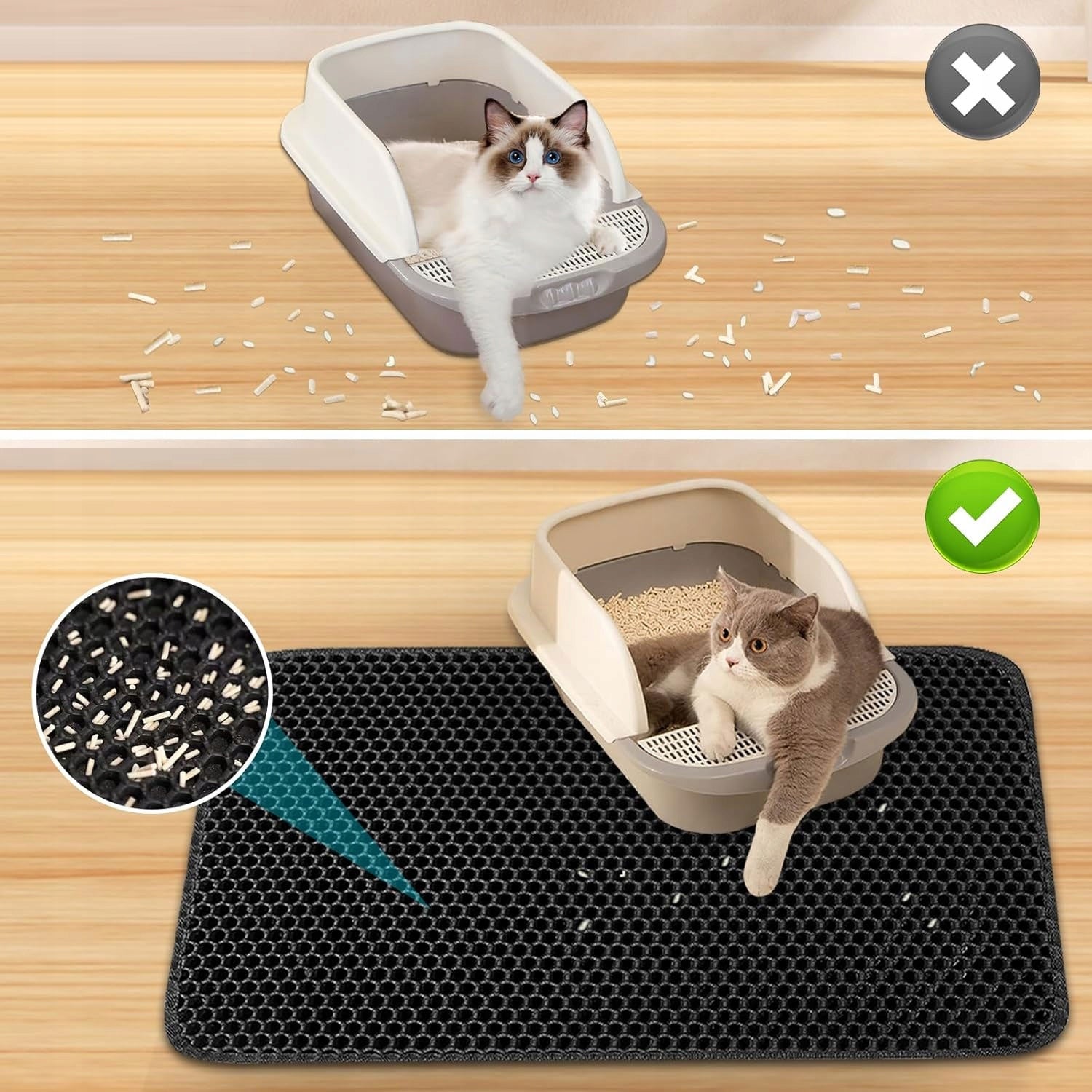 Wiper for litter box Foam mat effective litter capture Brand Tulmero