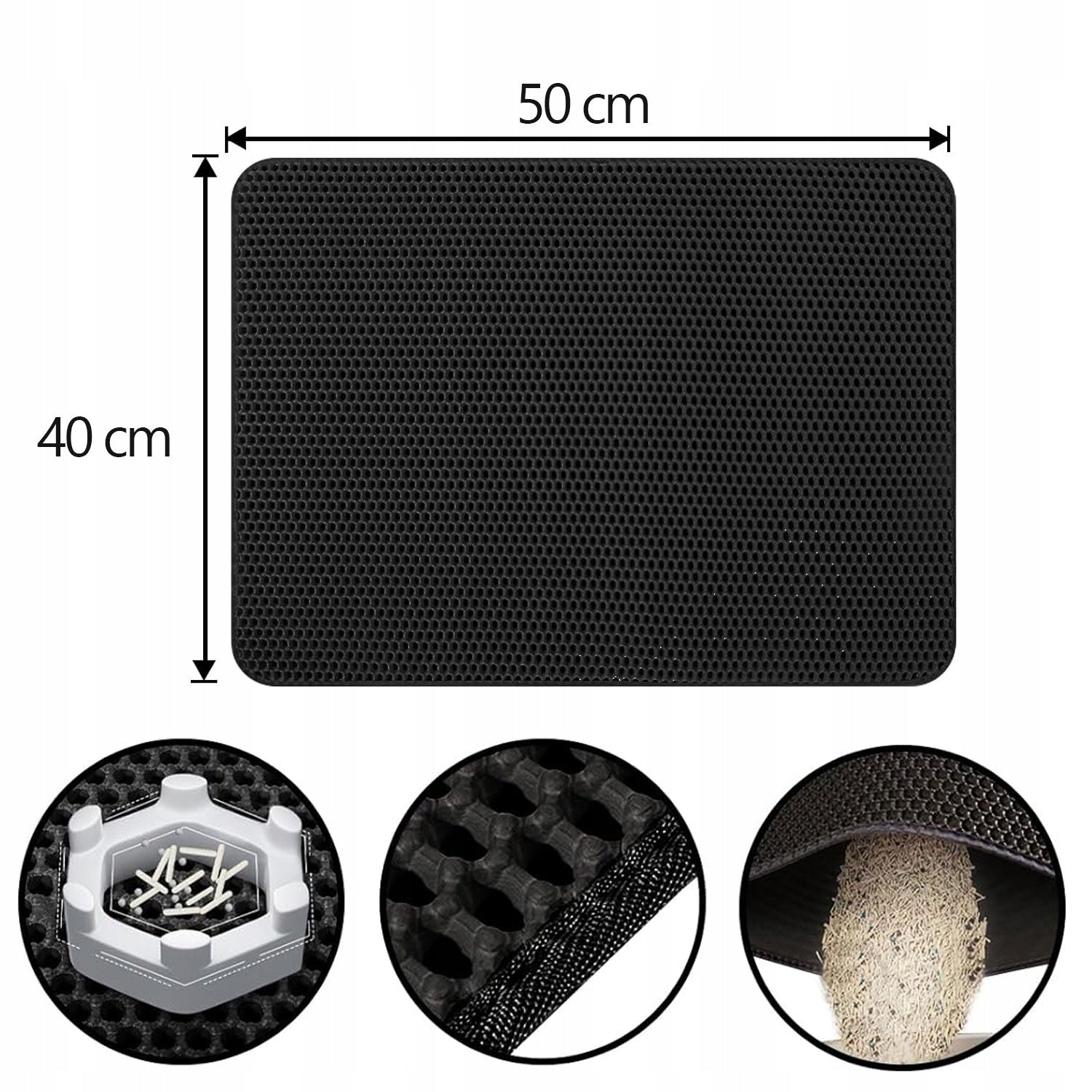 Wiper for litter box Foam mat effective litter capture Color black