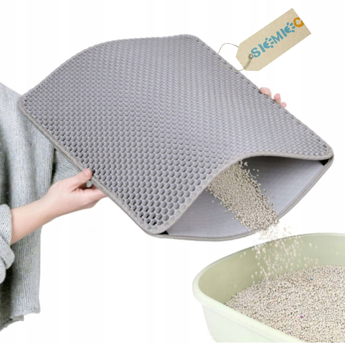 Wiper mat for litter box 120x70 grey Practical solution for litter!