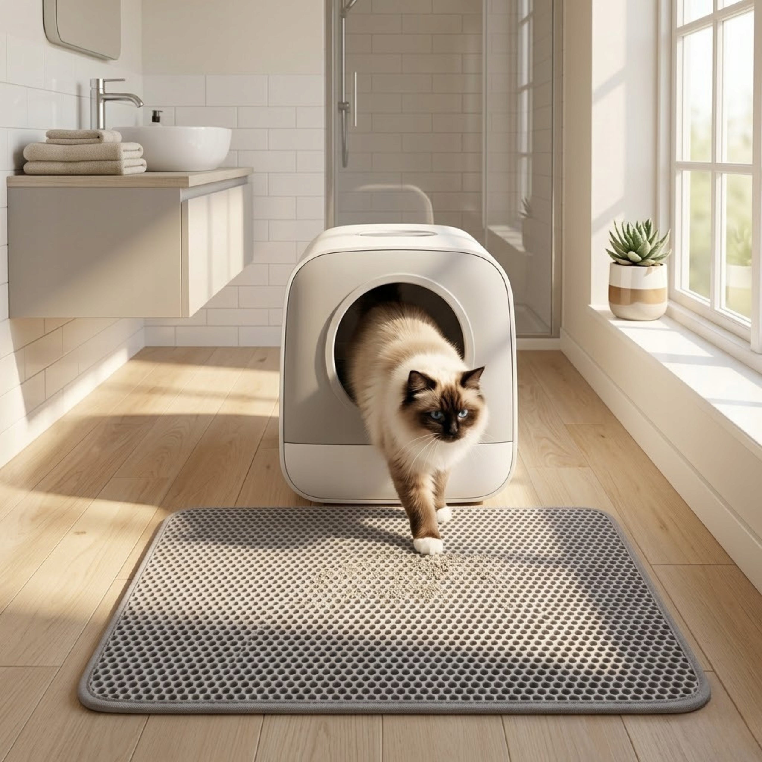 Wiper mat for litter box 60x45 grey Practical solution for litter! Packaging status original