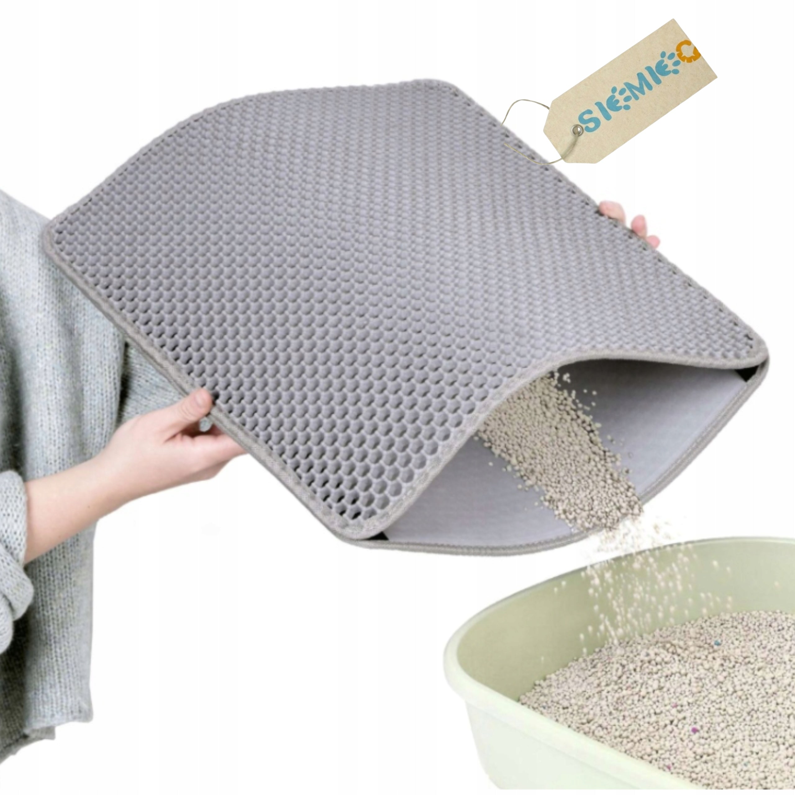 Wiper mat for litter box 60x45 grey Practical solution for litter!