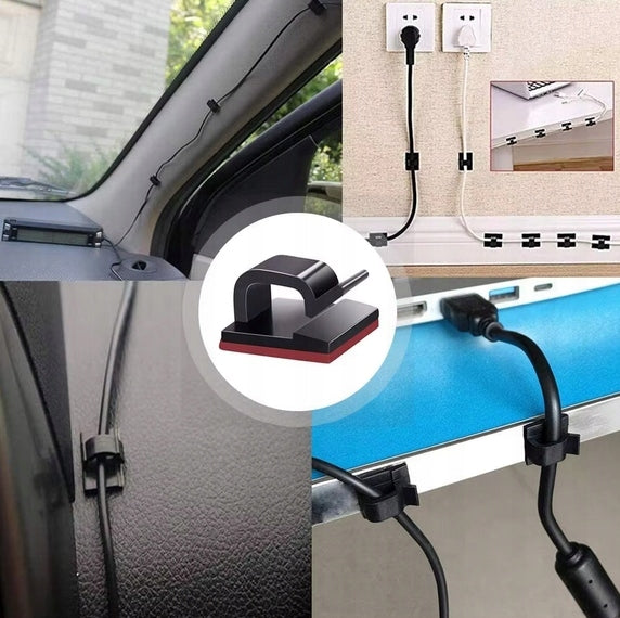 Wire Cable Organizer Self Adhesive Holder + Tape - Black 5pcs Manufacturer code Samoprzylepny Organizer CZARNY ORGA02 1szt