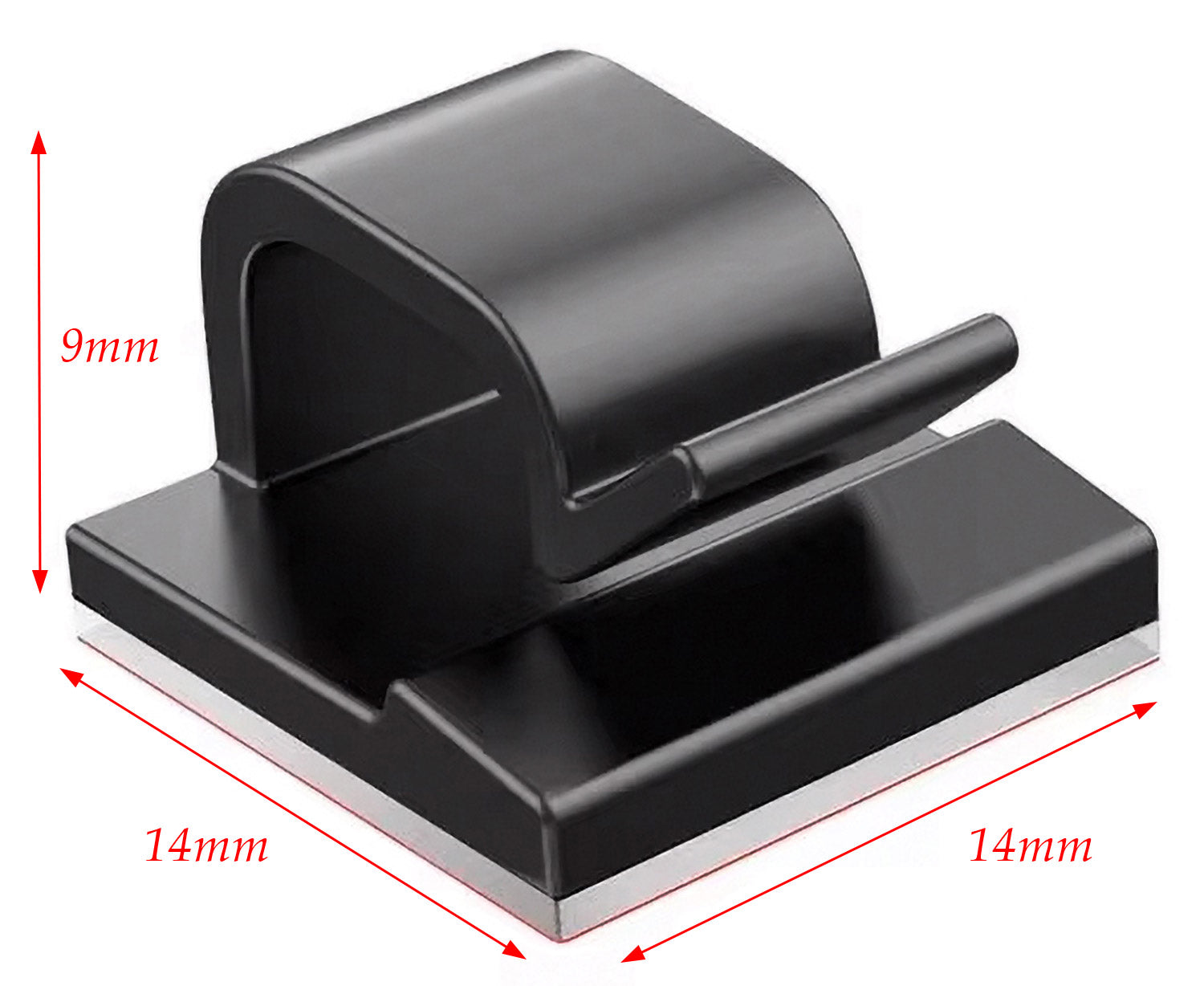 Wire Cable Organizer Self Adhesive Holder + Tape - Black 5pcs Packaging status original