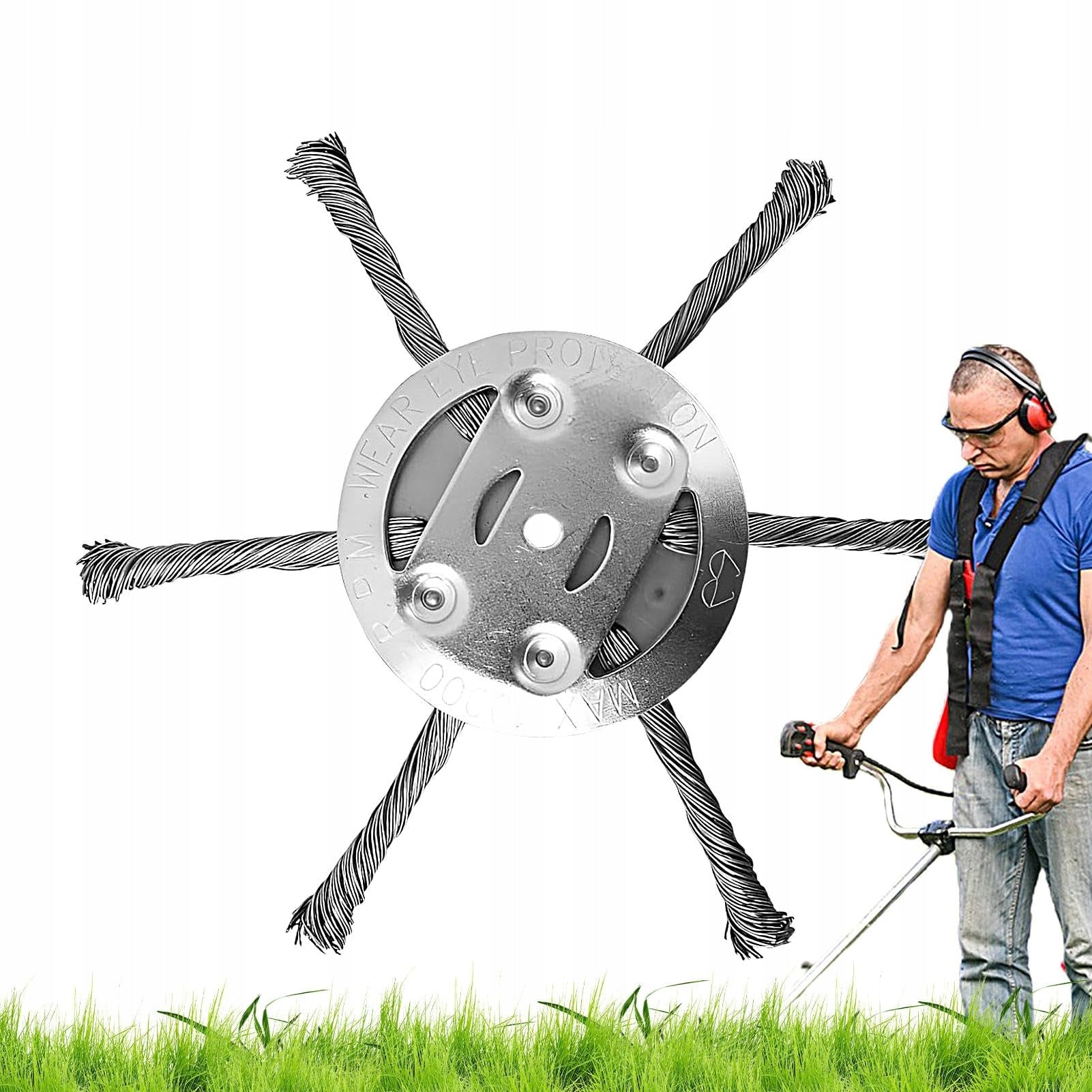Wire disc for combustion scythe weed removal paving stones 2 pcs Packaging status original