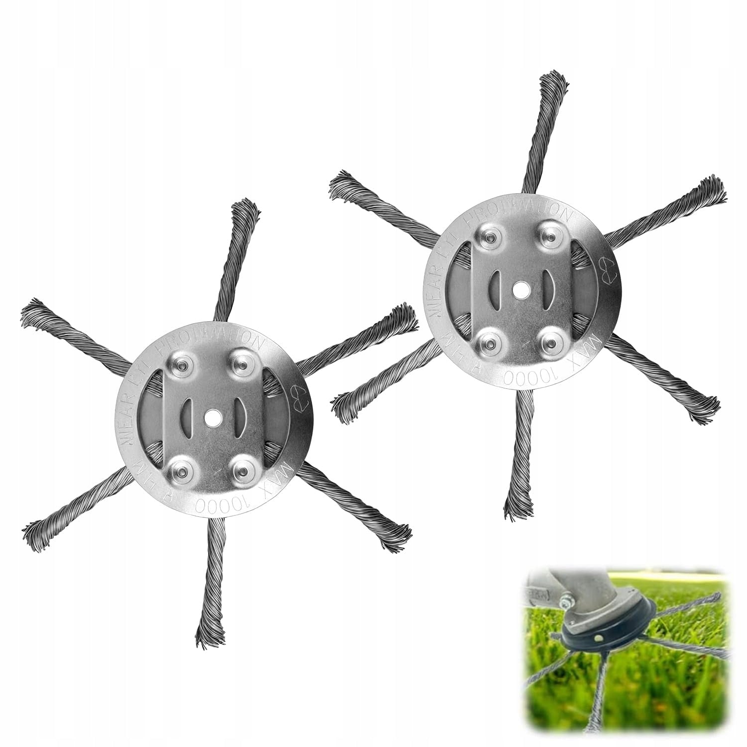 Wire disc for combustion scythe weed removal paving stones 2 pcs