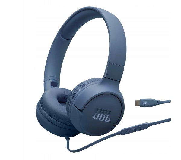 Wired Headphones JBL Tune 520C USB-C On-Ear Microphone Blue
