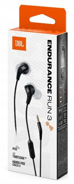 Wired headphones JBL Endurance Run 3 | BLACK | JACK 3,5mm