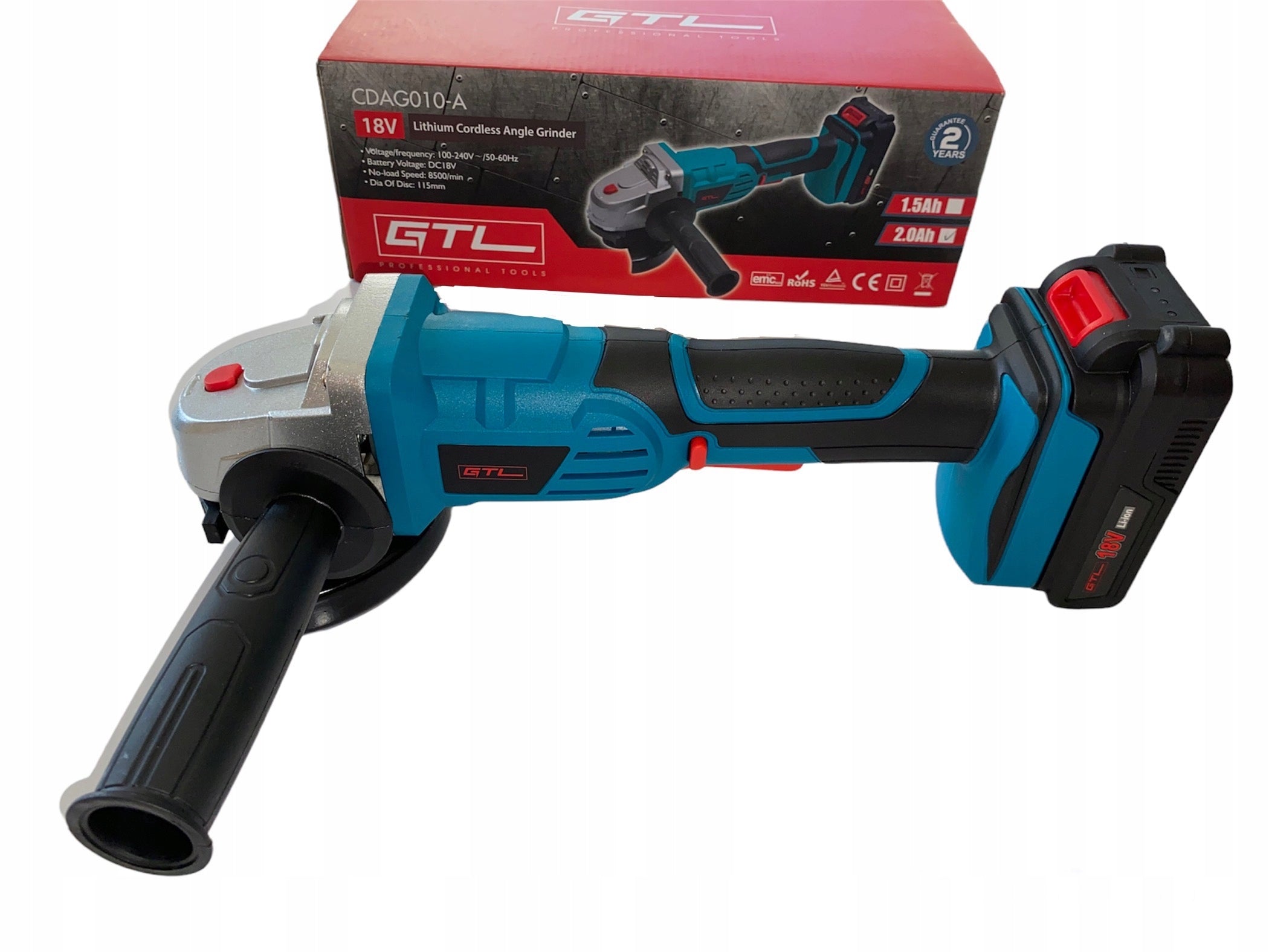 Wireless Angle Grinder 18V, GTL CDAG010, 2Ah+CHARGER set