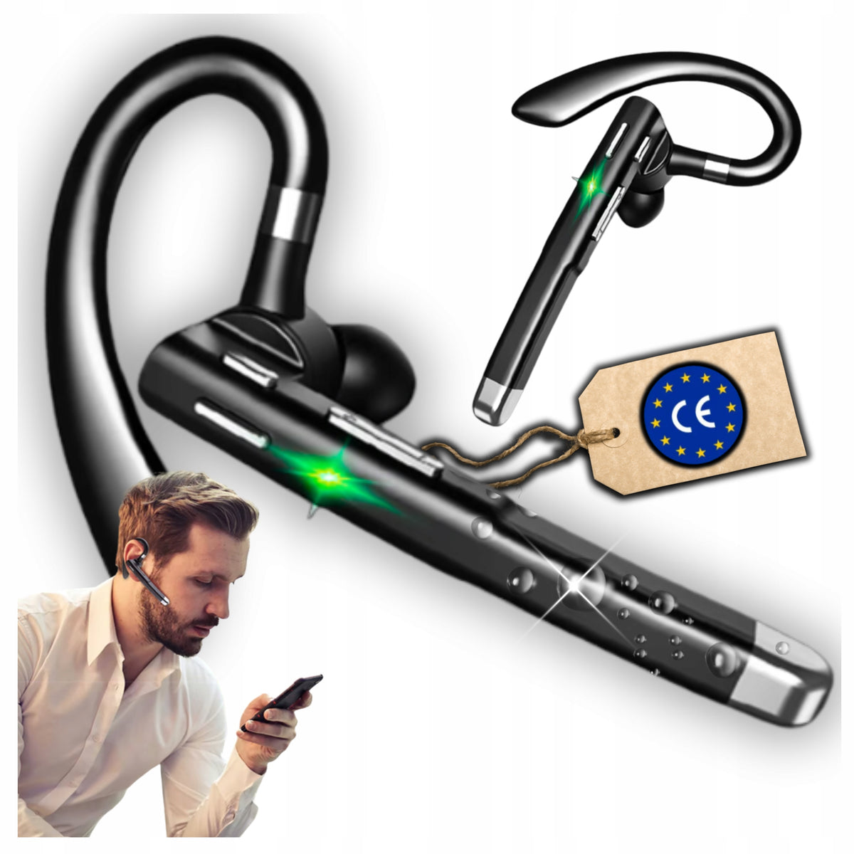 Wireless BLUETOOTH Conversation Headphone Microphone for Drivers to Ear
