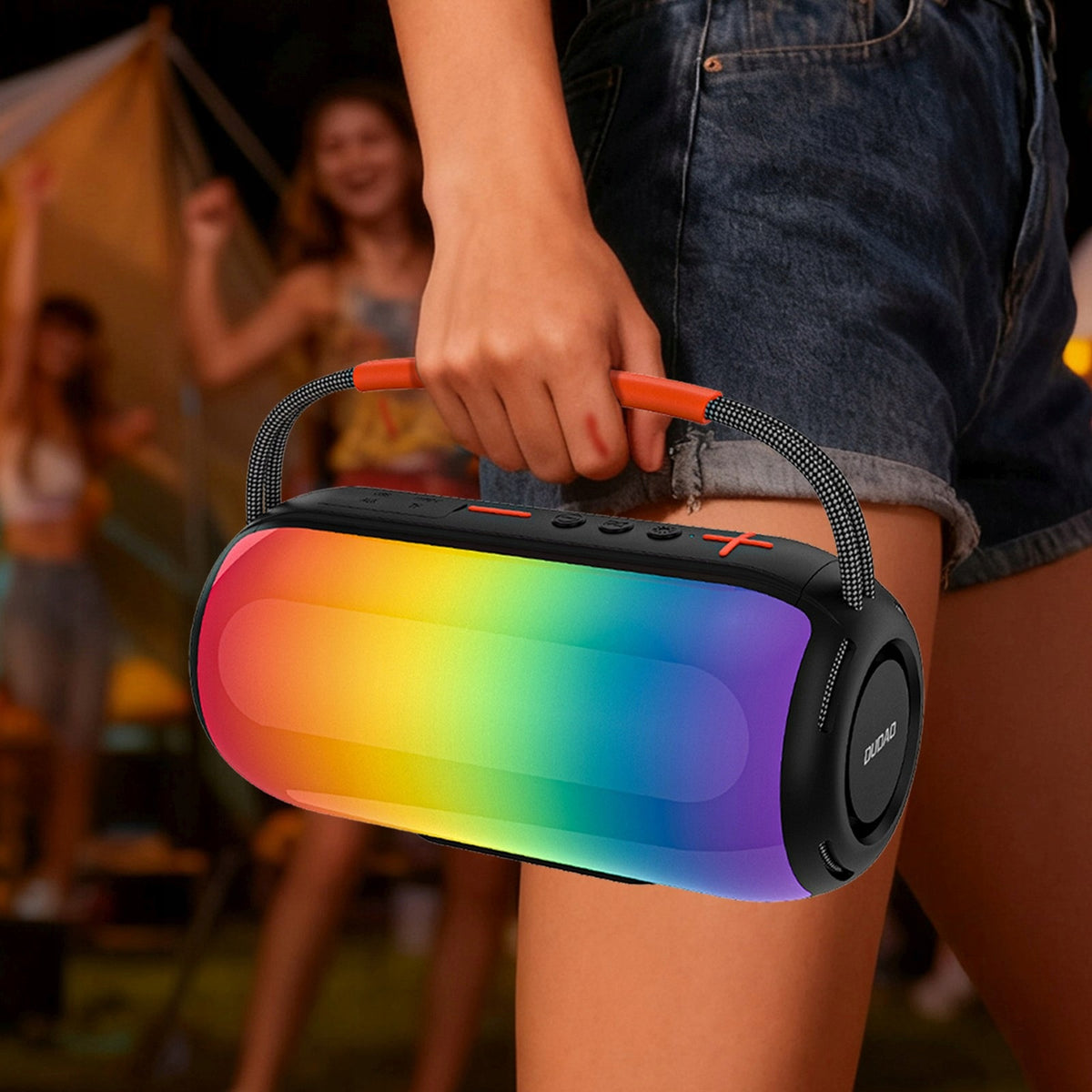 Wireless Backlit Speaker with RGB Bluetooth Holder - Black