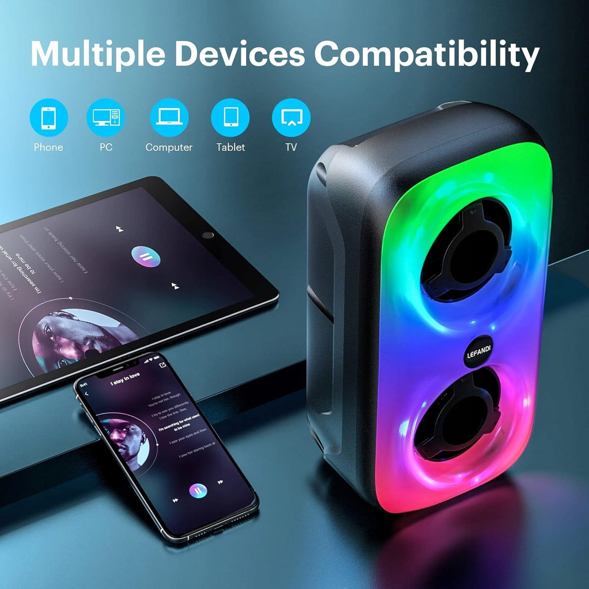Wireless Bluetooth 5.0 Speaker Powerful Portable LEFANDI QYTM-G628 Packaging status original
