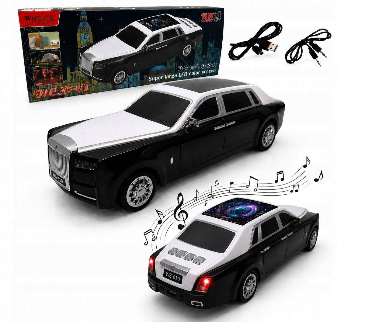 Wireless Bluetooth Car Classic Speaker with Display BLACK