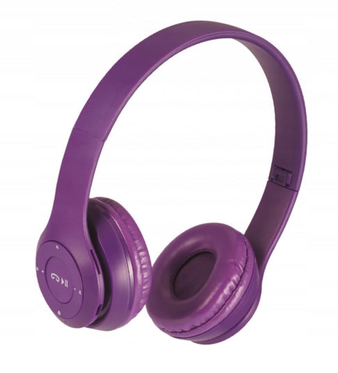 Wireless Bluetooth Headphones BT-010 microSD FM Microphone Purple