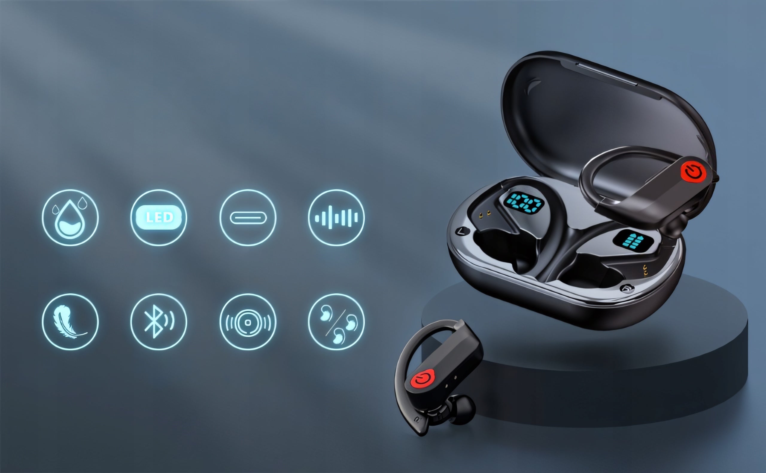 Wireless Bluetooth Headphones BT 5.3 In-Ear In-Ear Microphone Black Manufacturer code Słuchawki Bezprzewodowe Bluetooth 5.3 Douszne