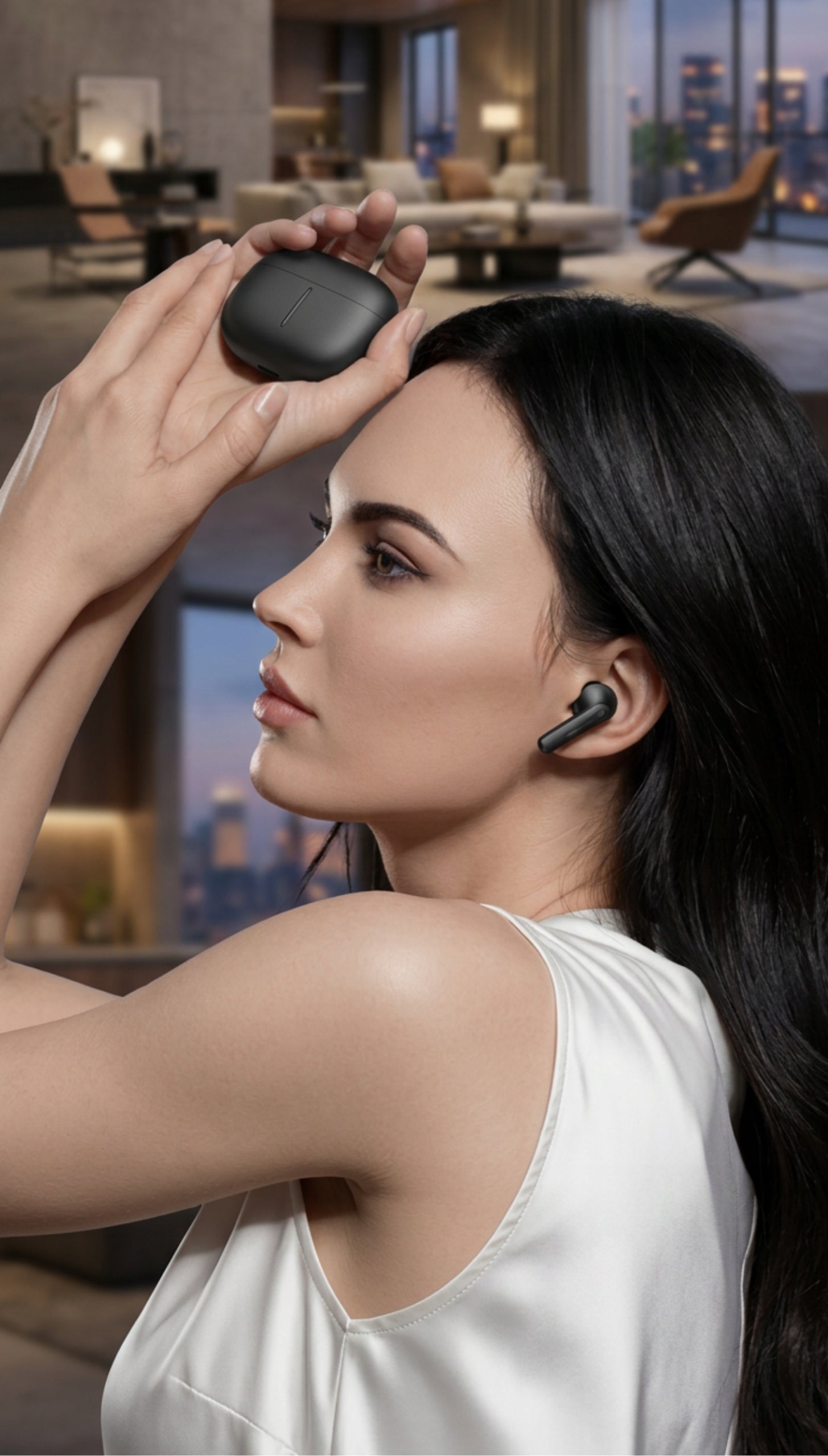Wireless Bluetooth In-Ear Headphones Black TWO MICROPHONES Manufacturer code Elonix S8