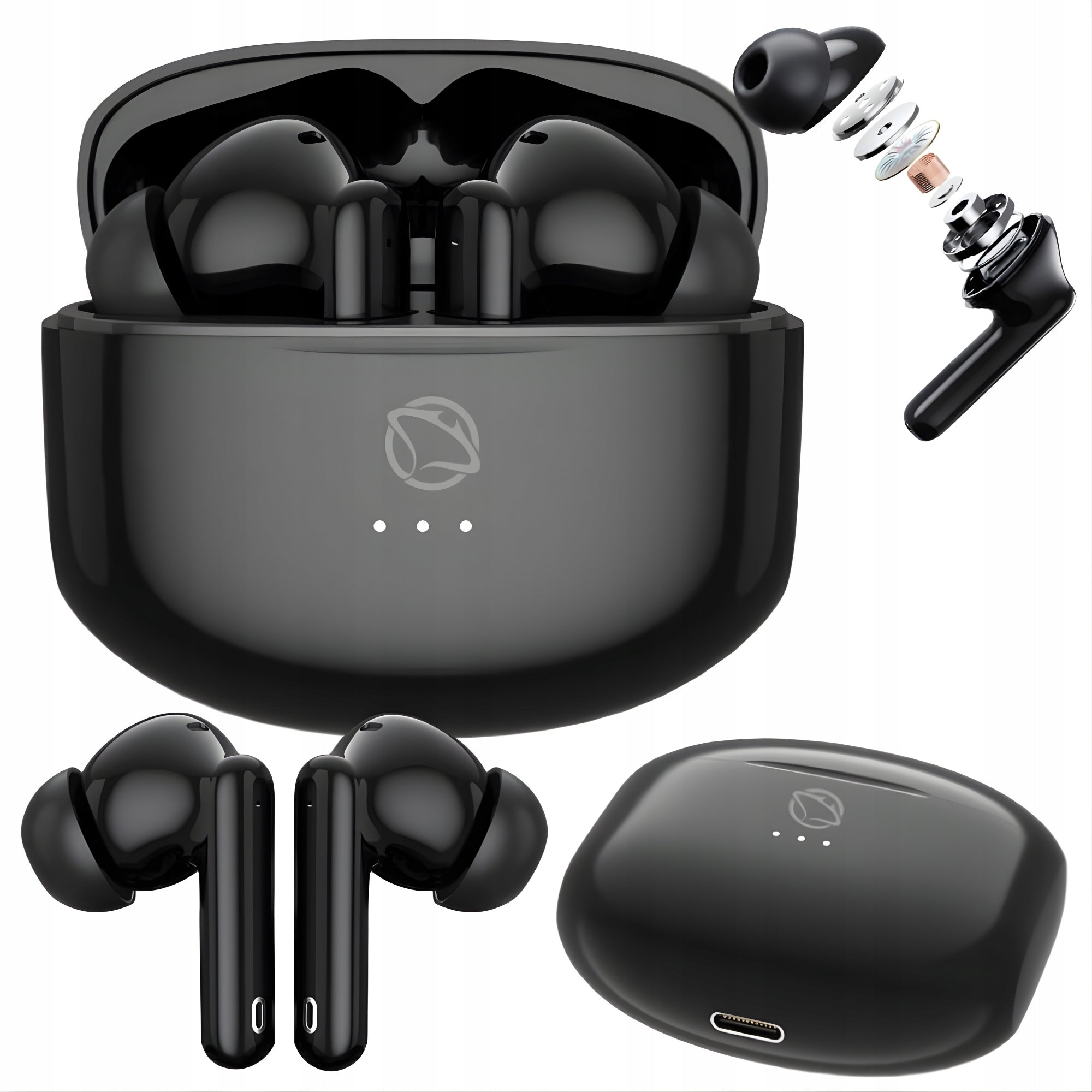 Wireless Bluetooth In-Ear Headphones Manta RYTMO black MTWS008B