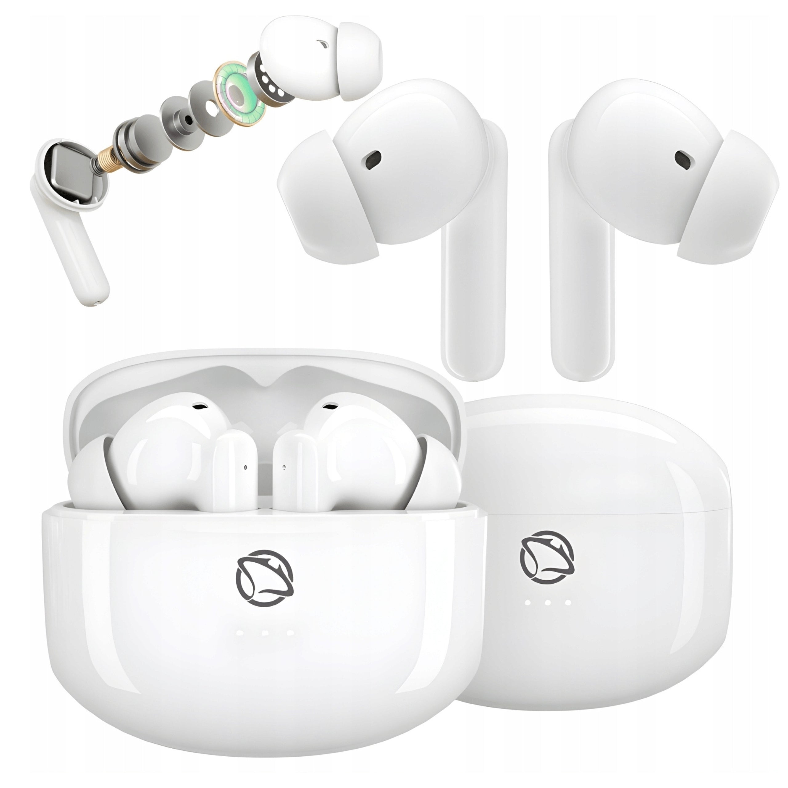 Wireless Bluetooth In-Ear Headphones Manta RYTMO white MTWS008W