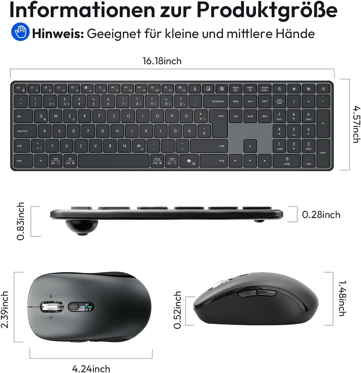 Wireless Bluetooth Keyboard and Mouse Ultra-Thin 2,4GHz Bluetooth Packaging status original