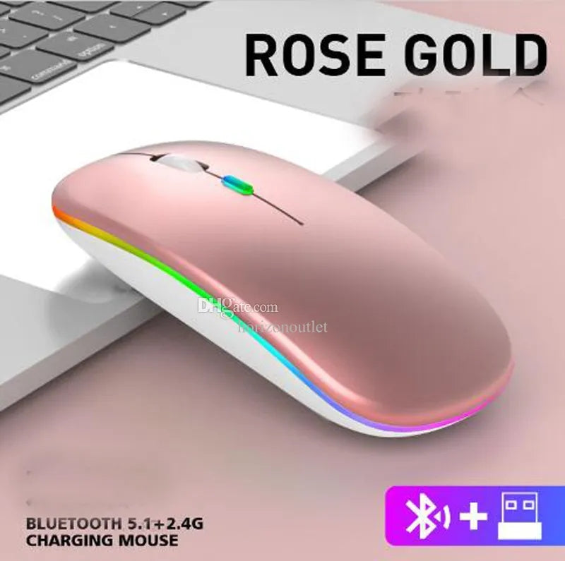 Wireless Bluetooth Mouse 2.4GHz Backlit USB 1600dpi Rose Gold Manufacturer code Rose Gold