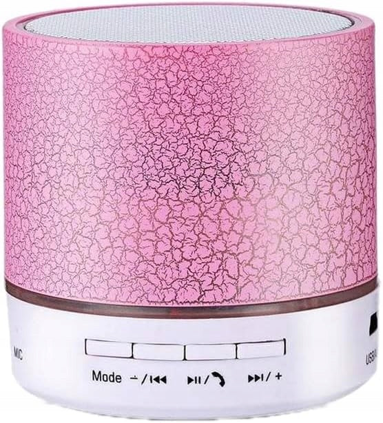 Wireless Bluetooth Speaker 3W Pink FM Radio AUX Card Reader