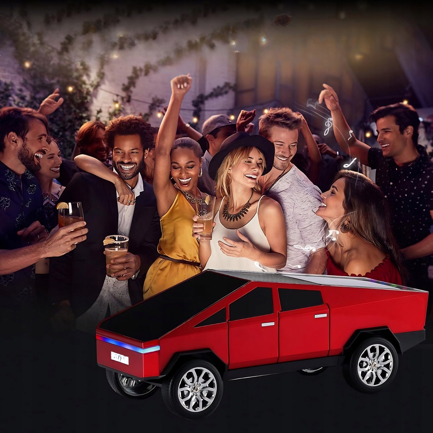 Wireless Bluetooth Speaker Cybertruck LED FM Radio USB TWS Player Manufacturer code Głośnik Bluetooth z Ekranem LED Cybetruck