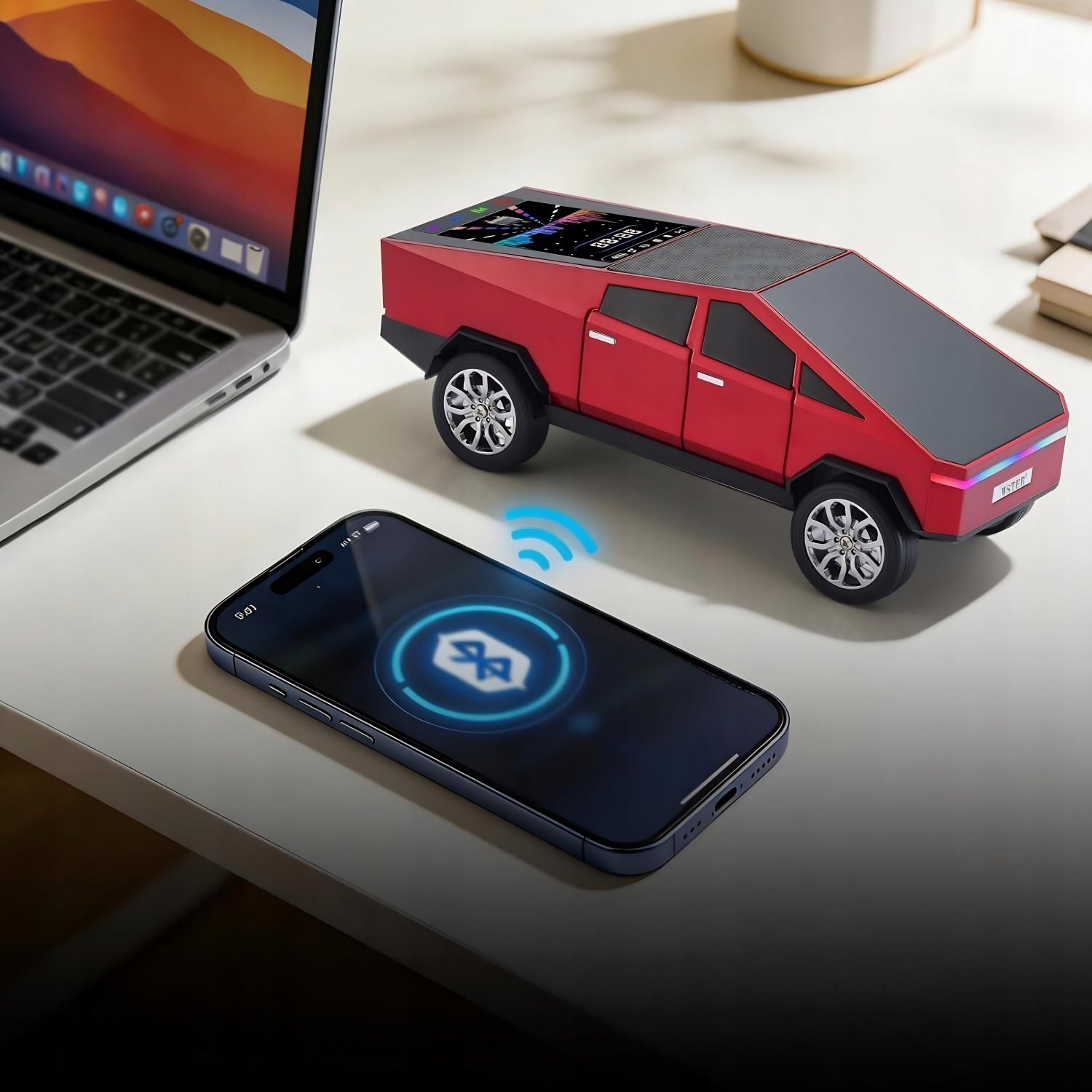 Wireless Bluetooth Speaker Cybertruck LED FM Radio USB TWS Player Packaging status original