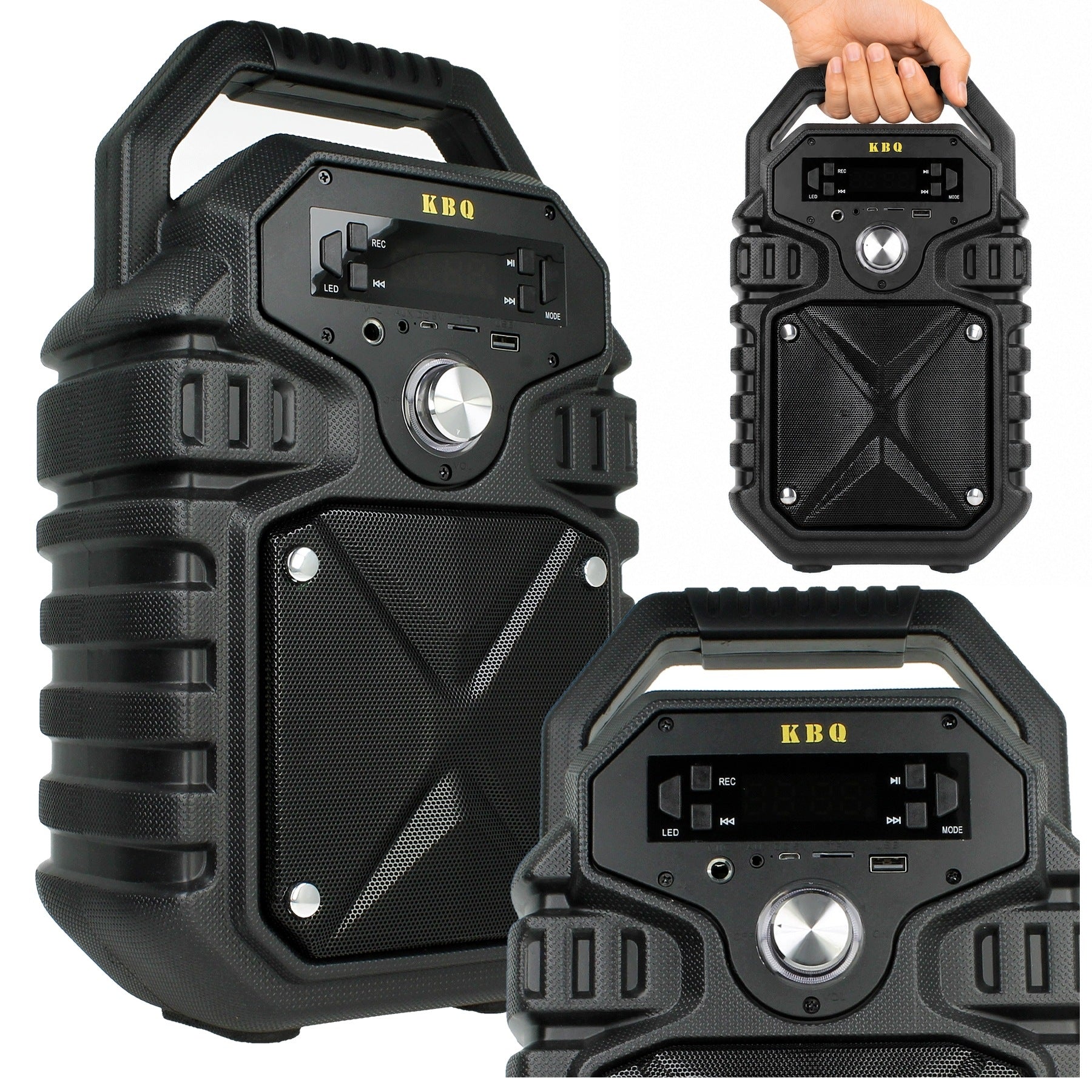 Wireless Bluetooth Speaker Tower Boombox FM Radio AUX Karaoke REC LED