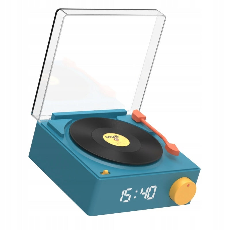 Wireless Bluetooth Speaker with Alarm Clock, Portable MOB Turntable Gift