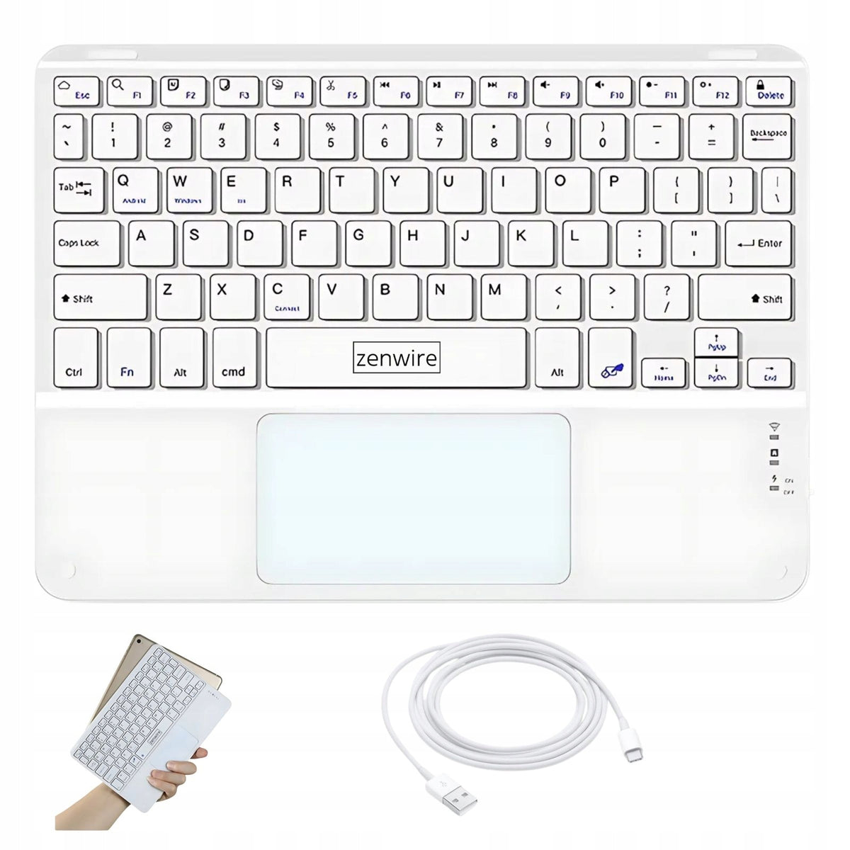 Wireless Bluetooth Touchpad SLIM Keyboard for iPad Tablet Phone