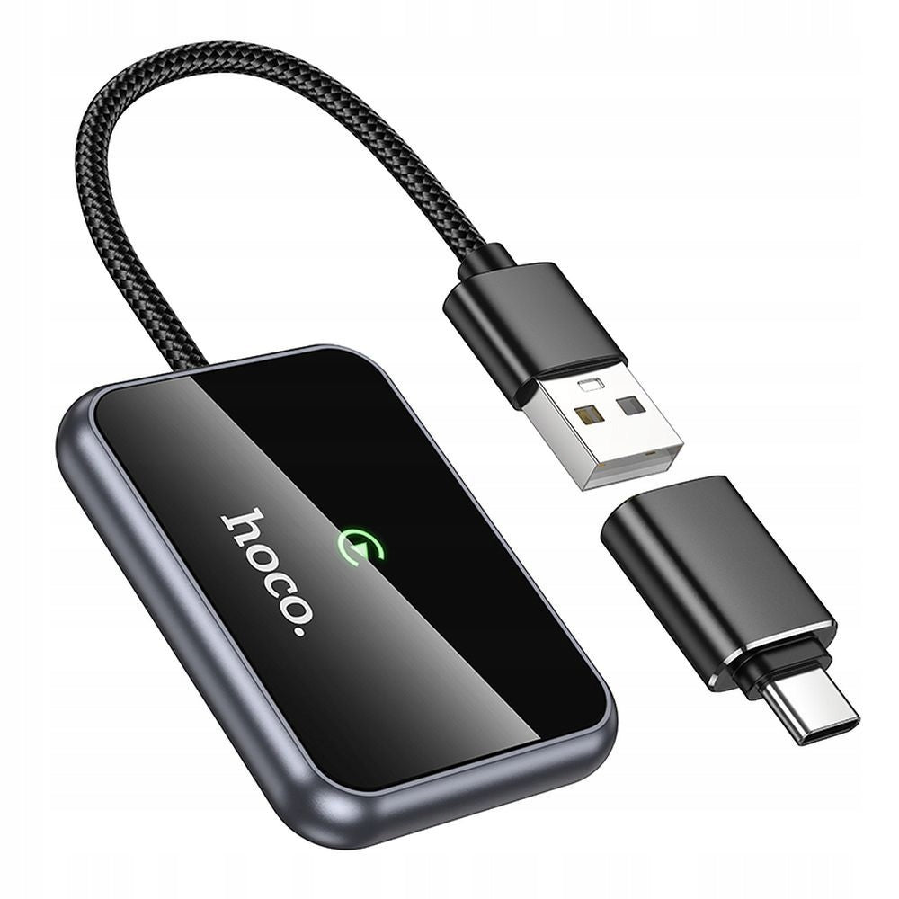 Wireless CarPlay Adapter Hoco USB A / USB C HU1 black For Car Packaging status original