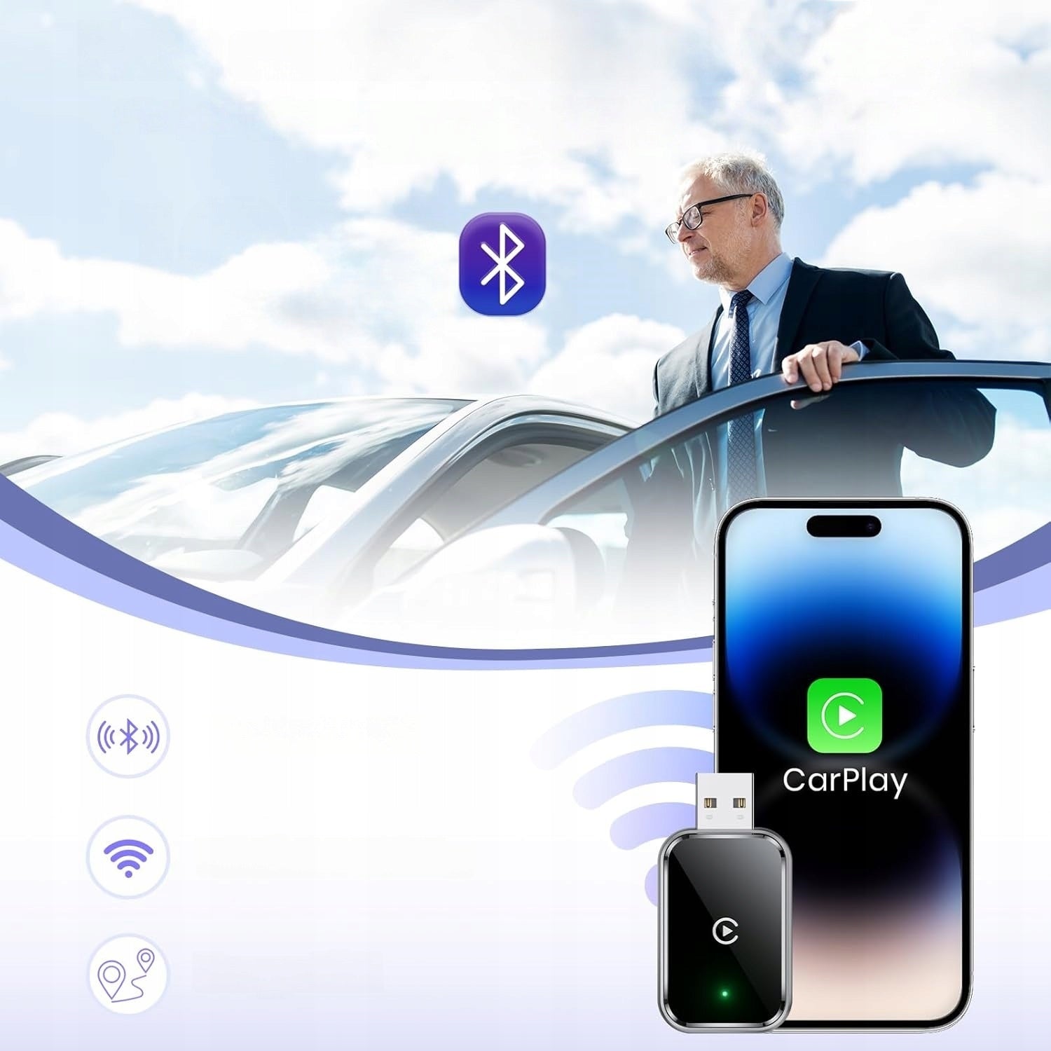 Wireless Carplay Adapter 2in1 mini for iPhone Android Auto Plug&Play Manufacturer code 8850297332122