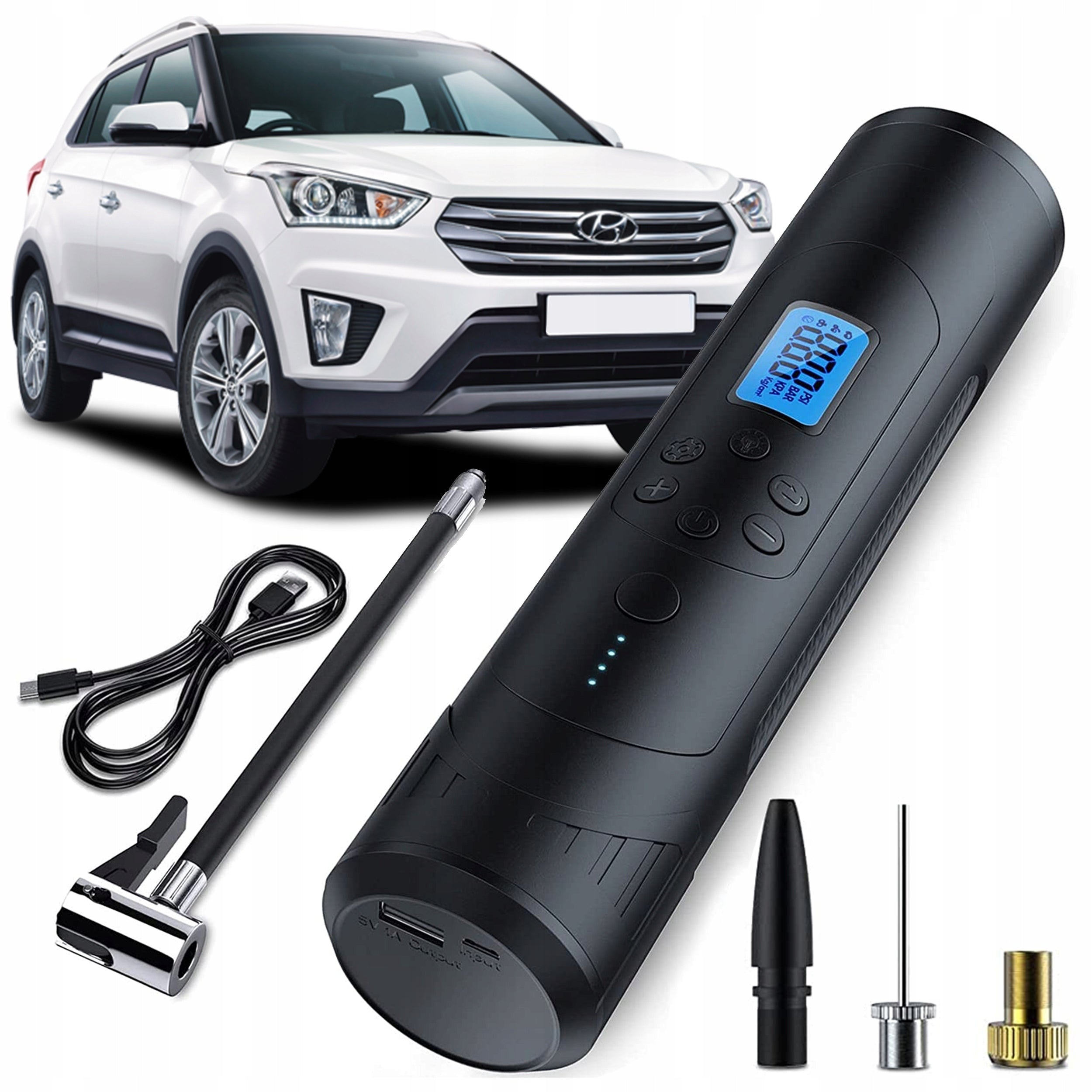 Wireless Compressor Pump For Bike Car Powerbank With Flashlight 150Psi