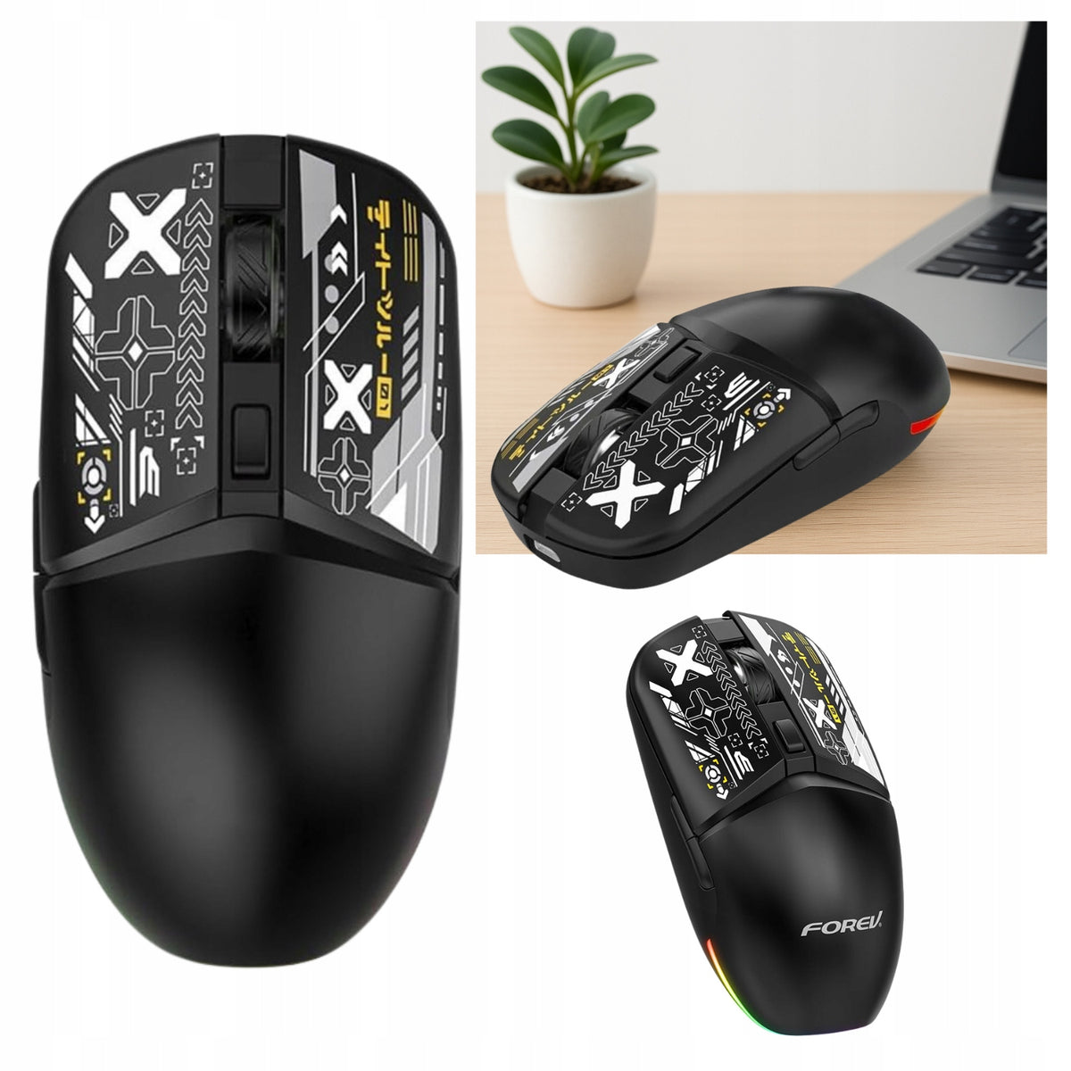 Wireless Computer Mouse Forev FV-210 Black 2.4G Wireless+Bluetooth